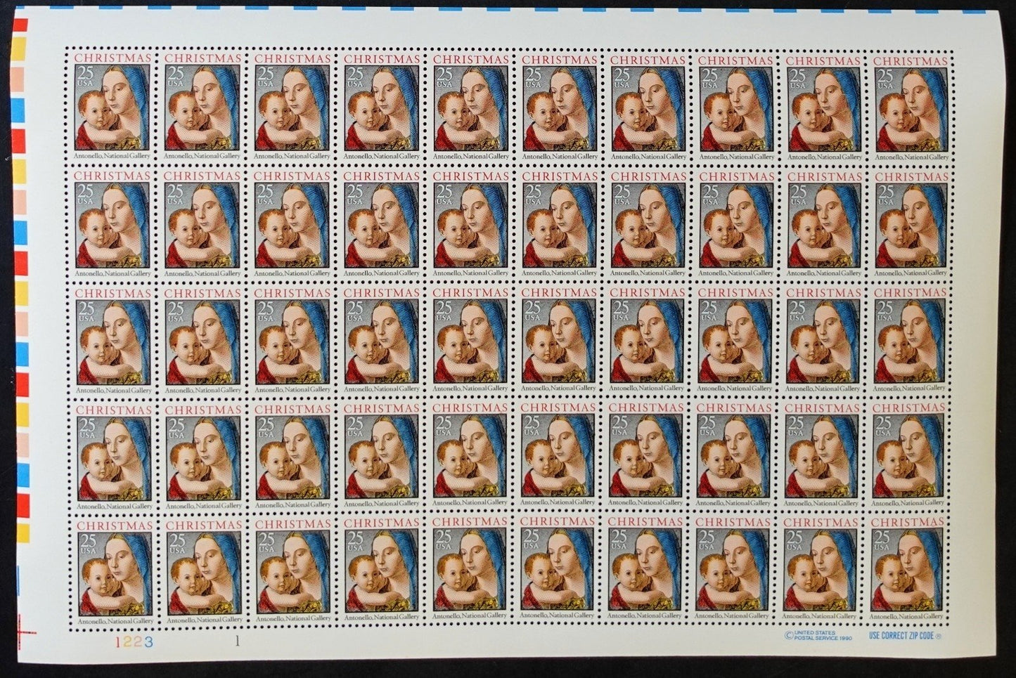 US 2399 Mint Sheet (MNH) Botticelli Madonna & Child 25-Cent 1988 ZAYIX
