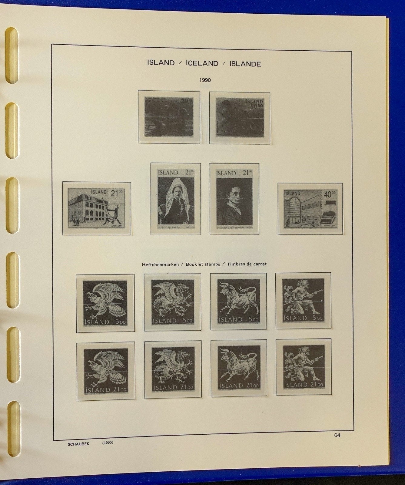 Iceland 1873-1990 Schaubek Hingeless Stamp Album ZAYIX