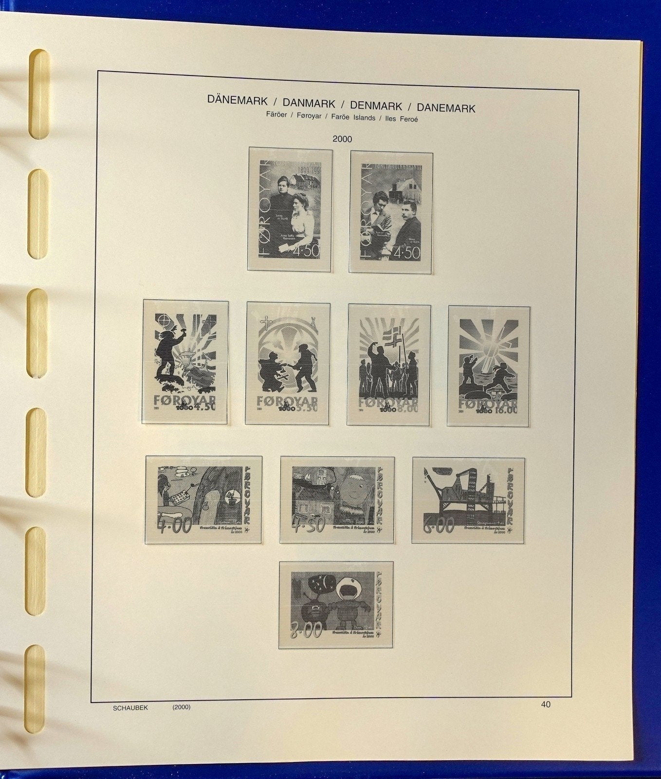 Denmark 1919-2000 Schaubek Hingeless Stamp Album & Slipcase ZAYIX