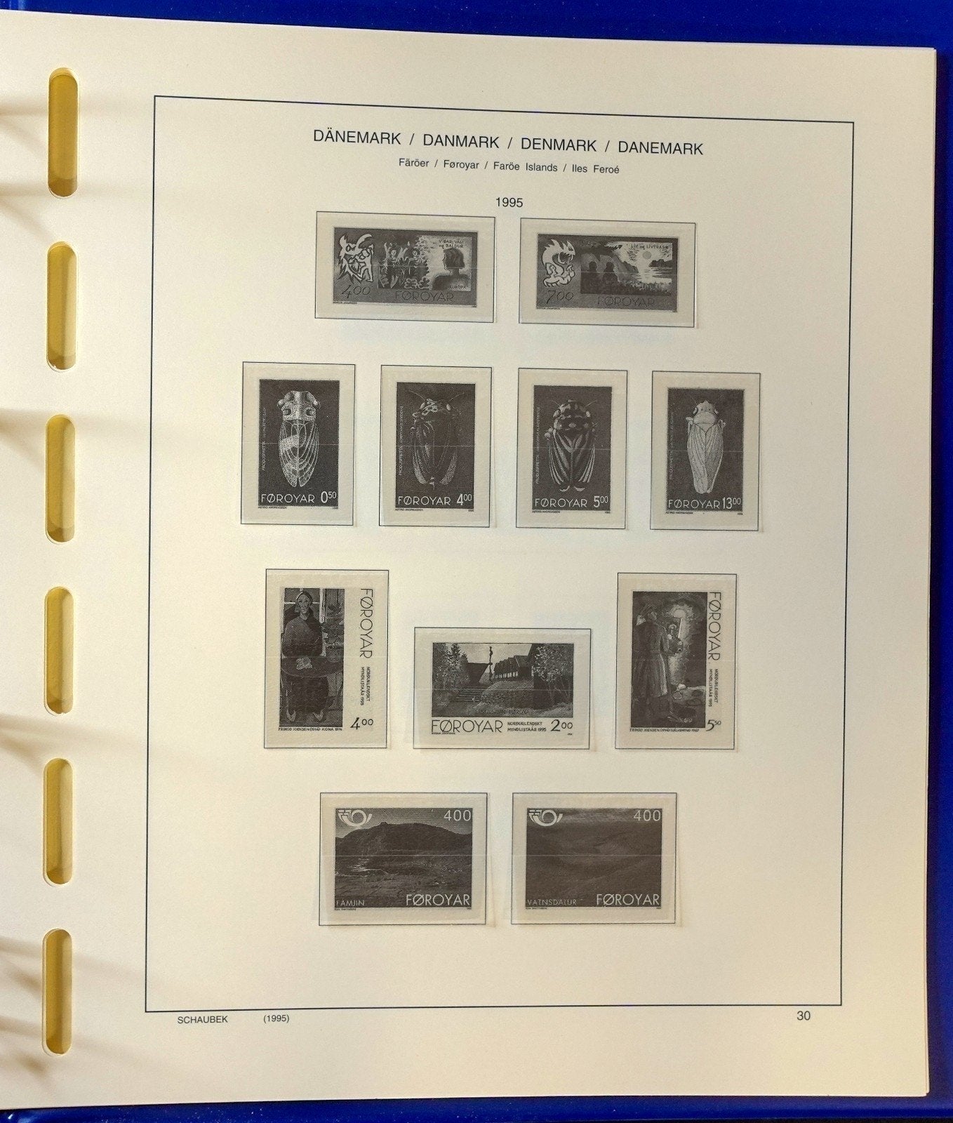 Denmark 1919-2000 Schaubek Hingeless Stamp Album & Slipcase ZAYIX