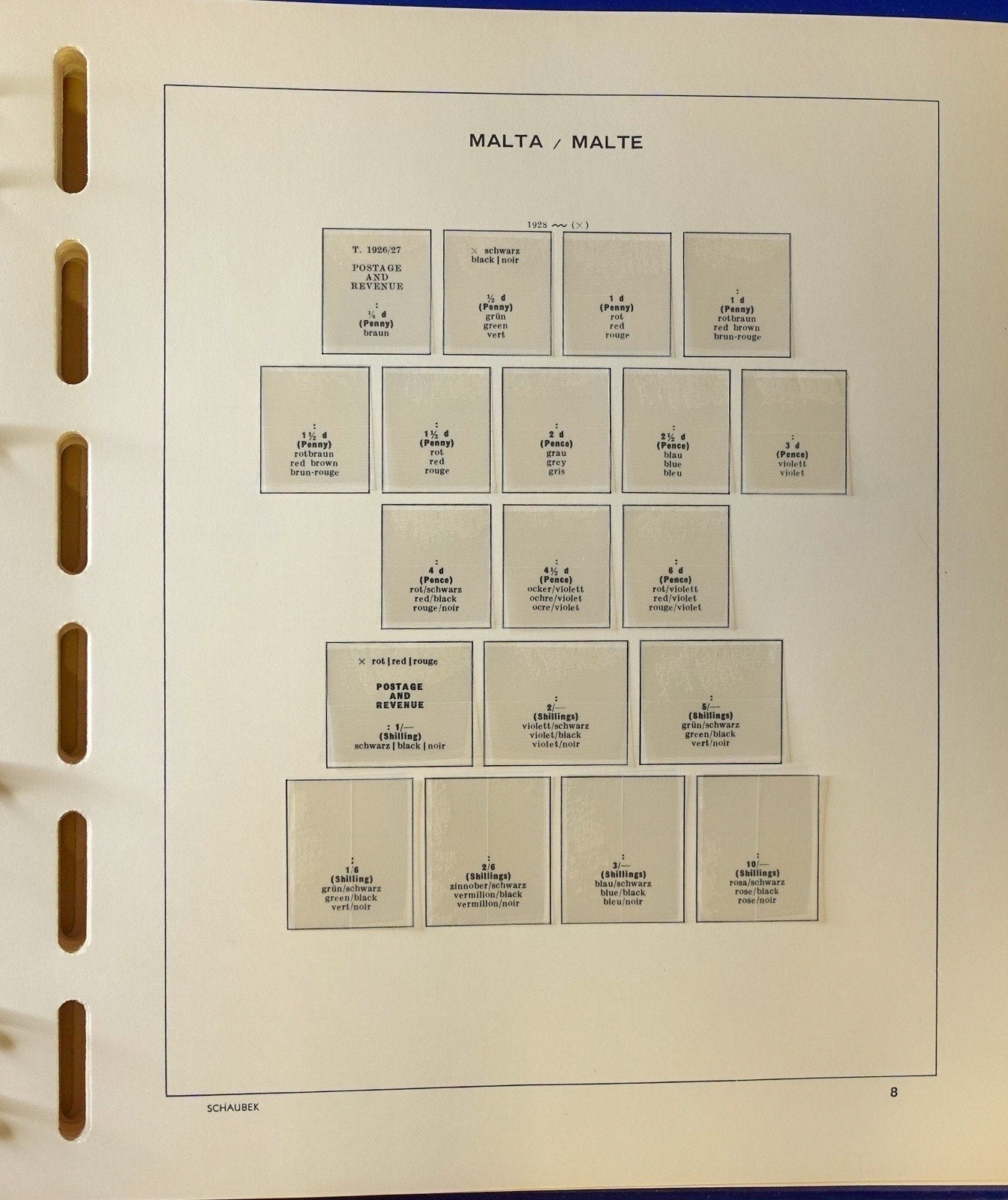 Malta 1885-1979 Schaubek Hingeless Stamp Album & Slipcase ZAYIX