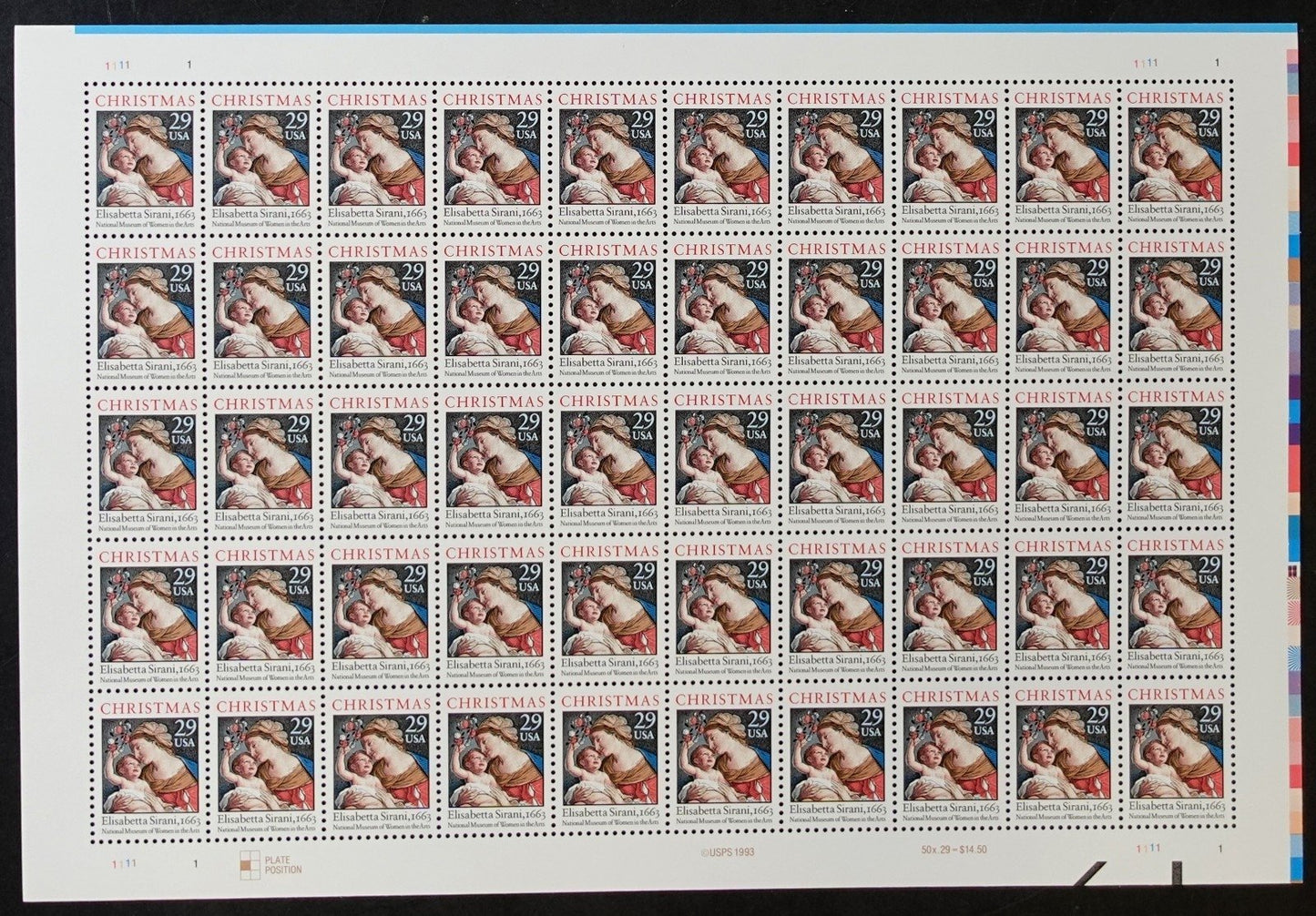 US 2871 Mint Sheet (MNH) Sirani Madonna & Child 29-Cent 1994 ZAYIX