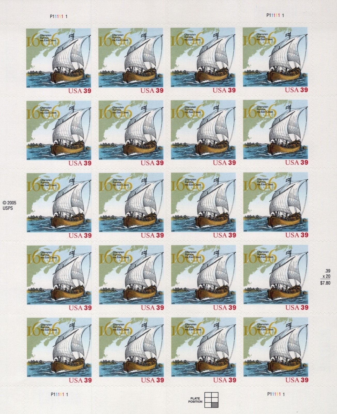 US 4073 Mint Sheet (MNH) Samuel de Champlain 39-Cent 2006 ZAYIX