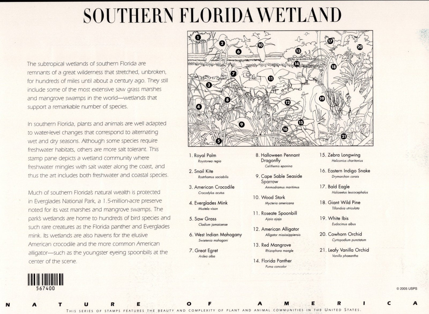 US 4099 Mint Sheet (MNH) Southern Florida Wetlands 39-Cent 2006 ZAYIX