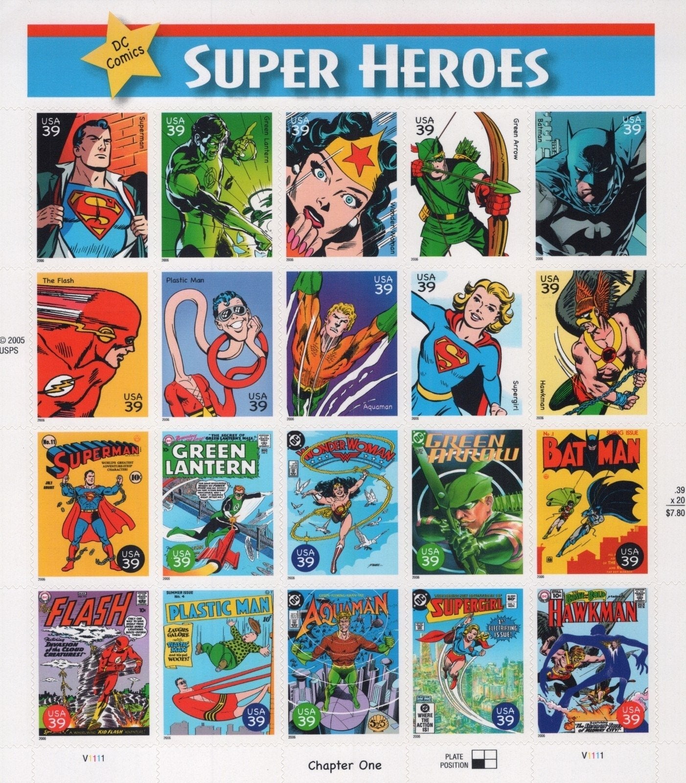US 4084 Mint Sheet (MNH) Super Heroes 39-Cent 2006 ZAYIX
