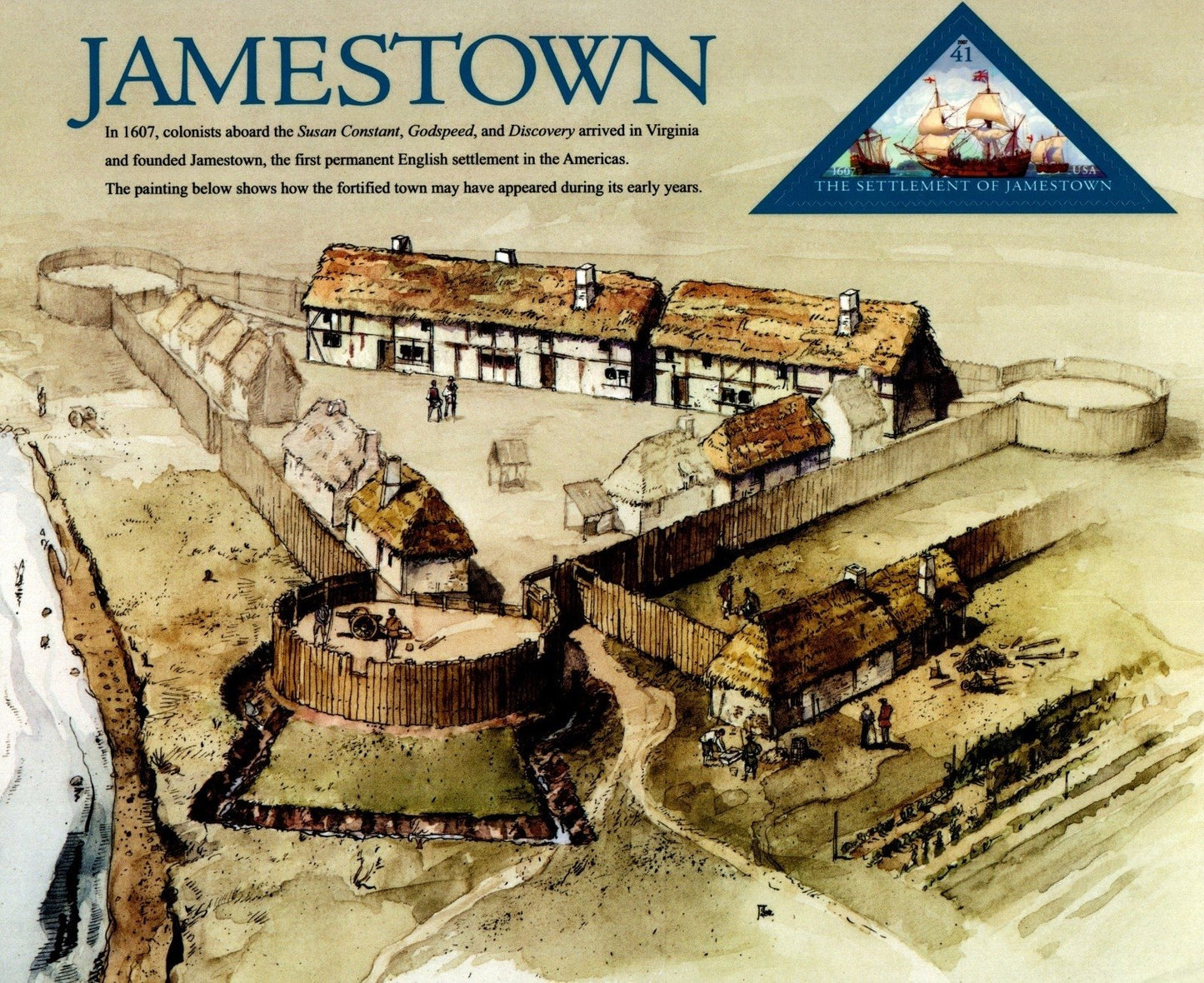 US 4136 Mint Sheet (MNH) Settlement Of Jamestown 41-Cent 2007 ZAYIX