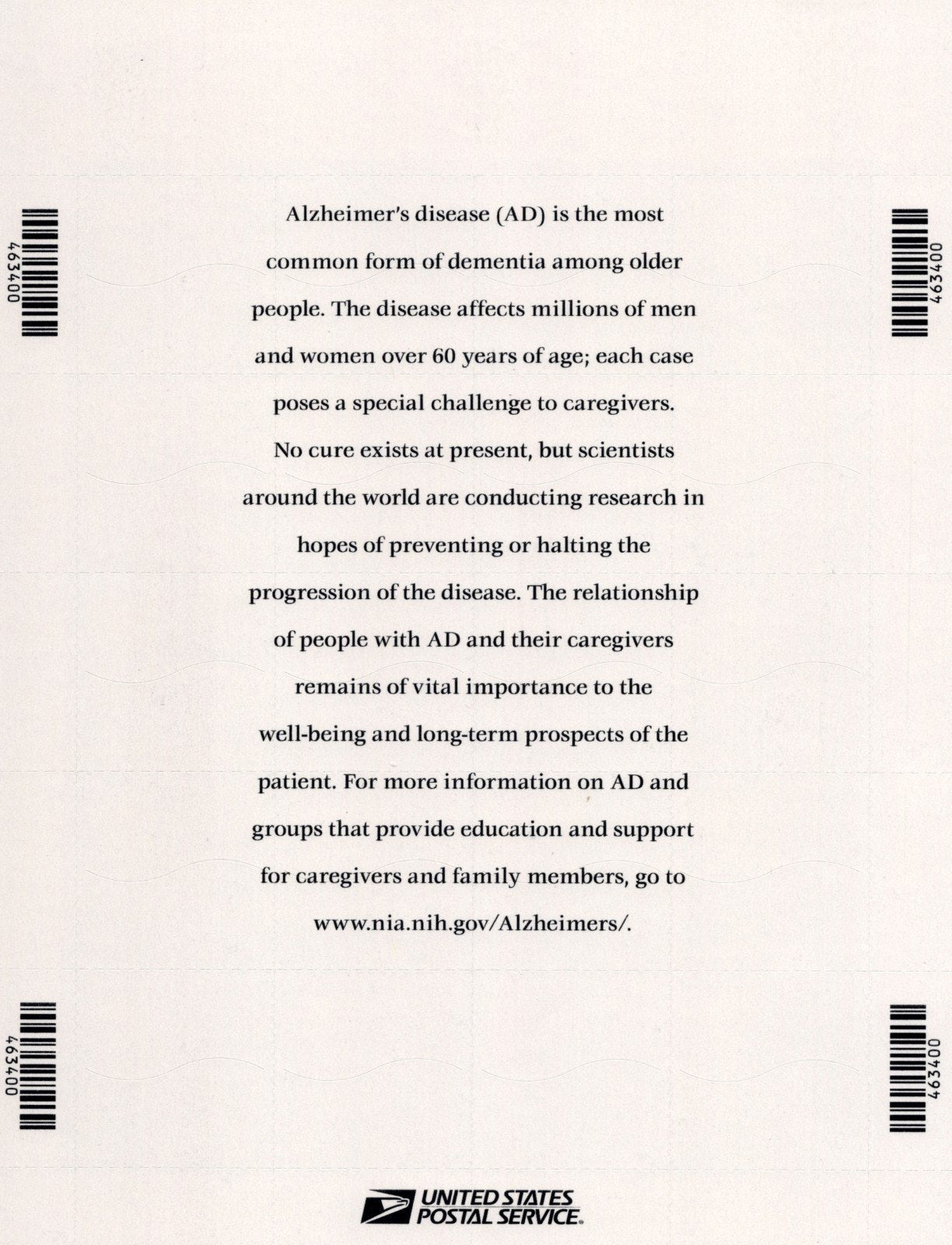 US 4358 Mint Sheet (MNH) Alzheimer's Awareness 42-Cent 2008 ZAYIX