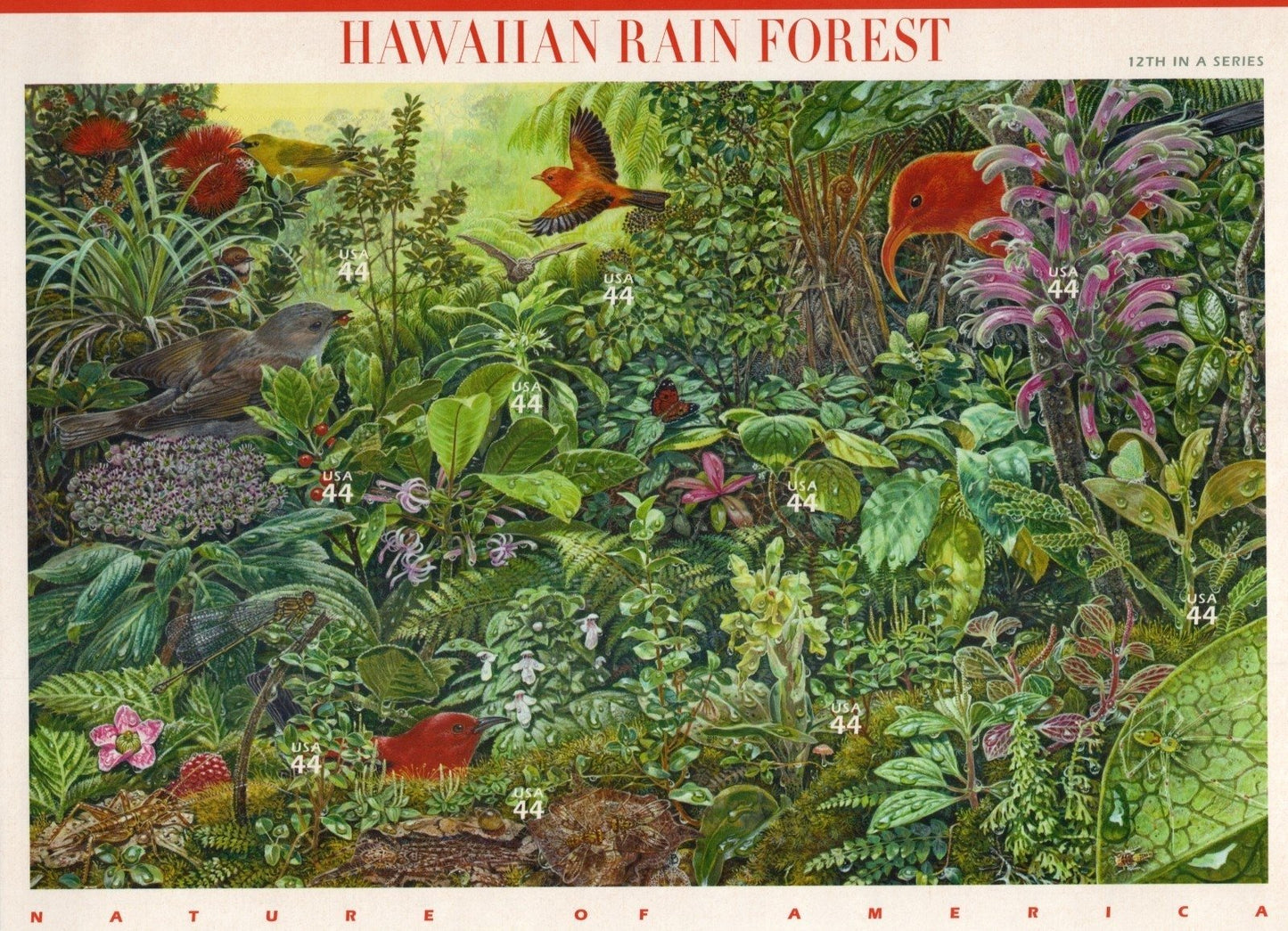US 4474 Mint Sheet (MNH) Hawaiian Rain Forest Miniature Sheet 44-Cent 2010 ZAYIX