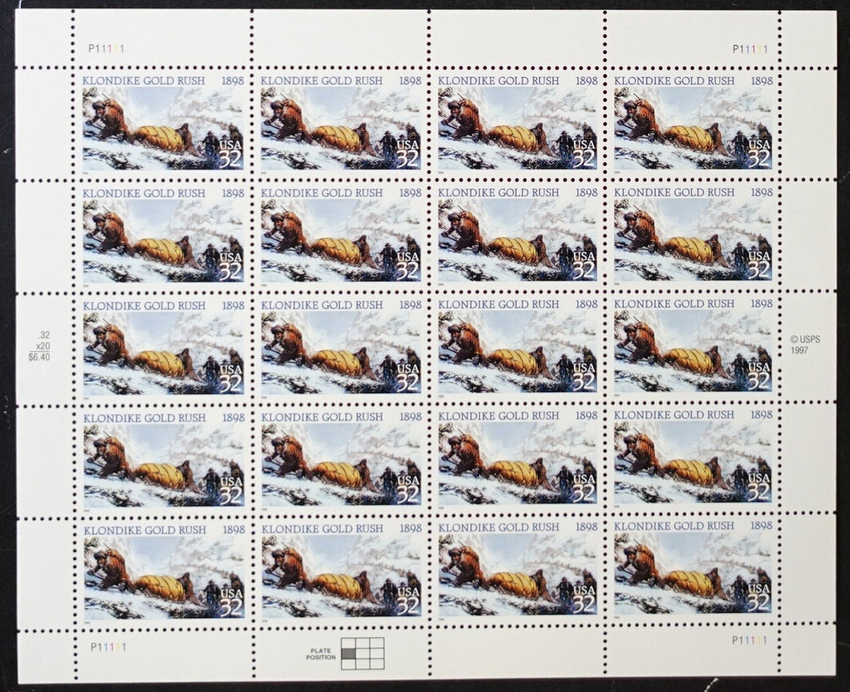 US 3235 Mint Sheet (MNH) Klondike Gold Rush Centennial 32-Cent 1998 ZAYIX
