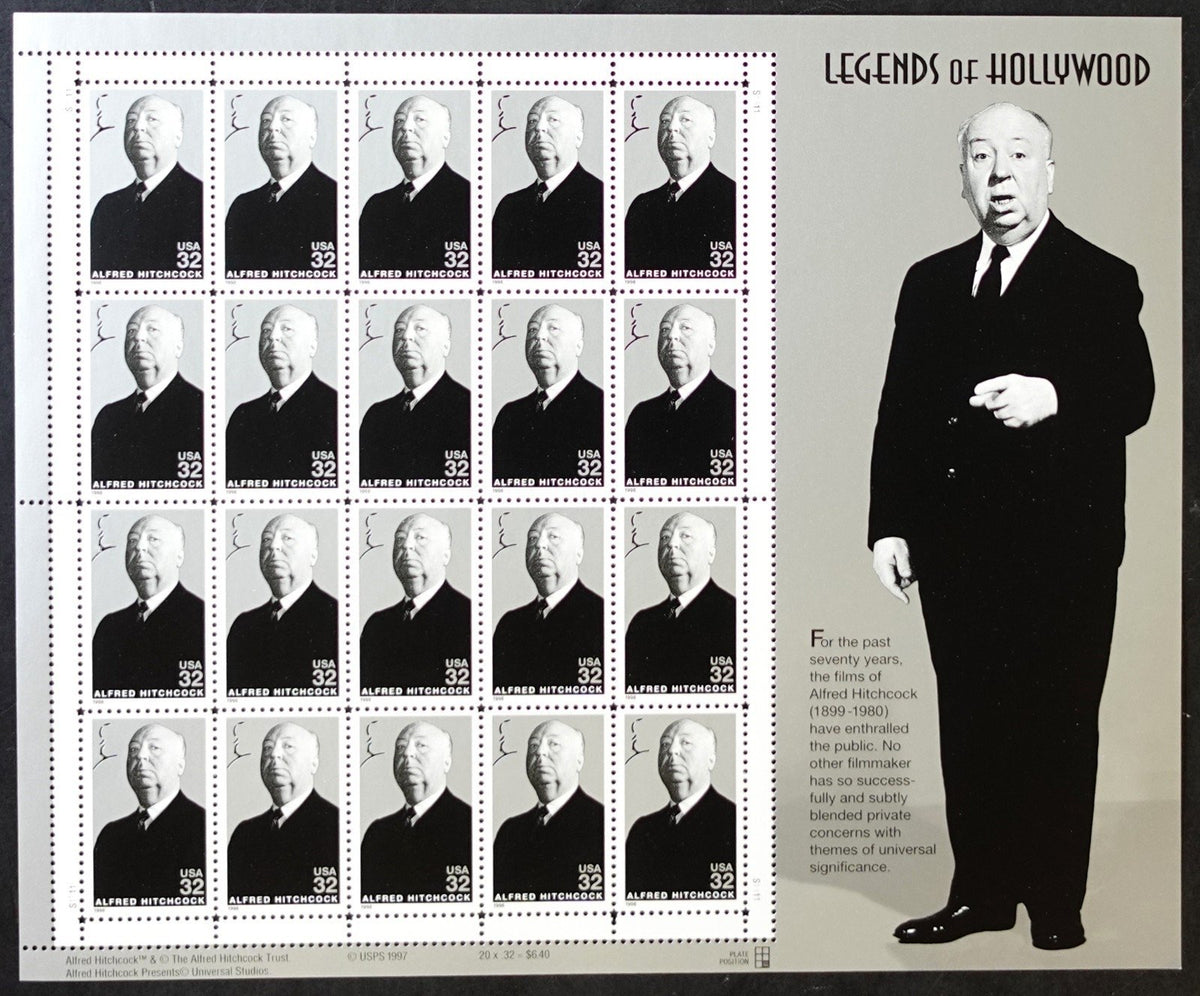US 3226 Mint Sheet (MNH) Alfred Hitchcock 32-Cent 1998 ZAYIX