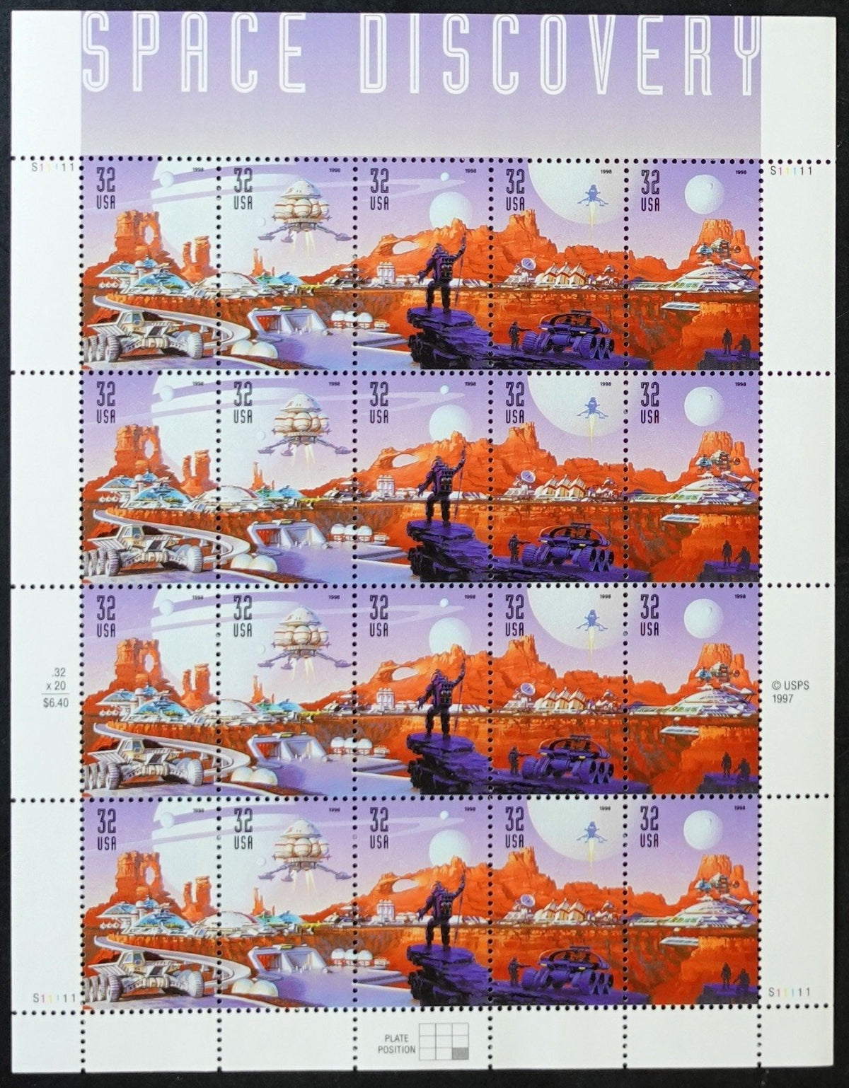 US 3238-3242 Mint Sheet (MNH) Space Discovery 32-Cent 1998 ZAYIX