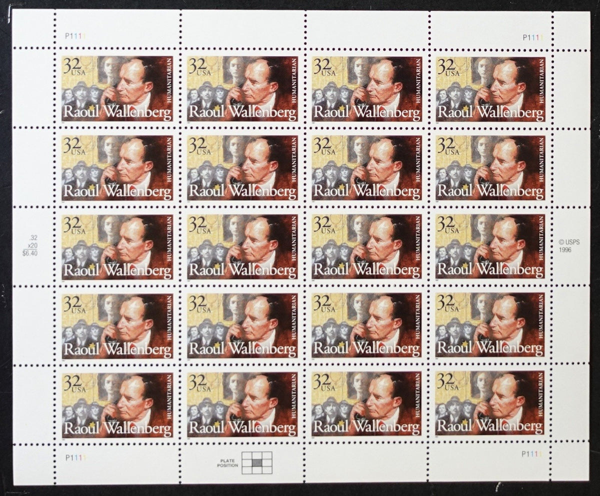 US 3135 Mint Sheet (MNH) Raoul Wallenberg 32-Cent 1997 ZAYIX