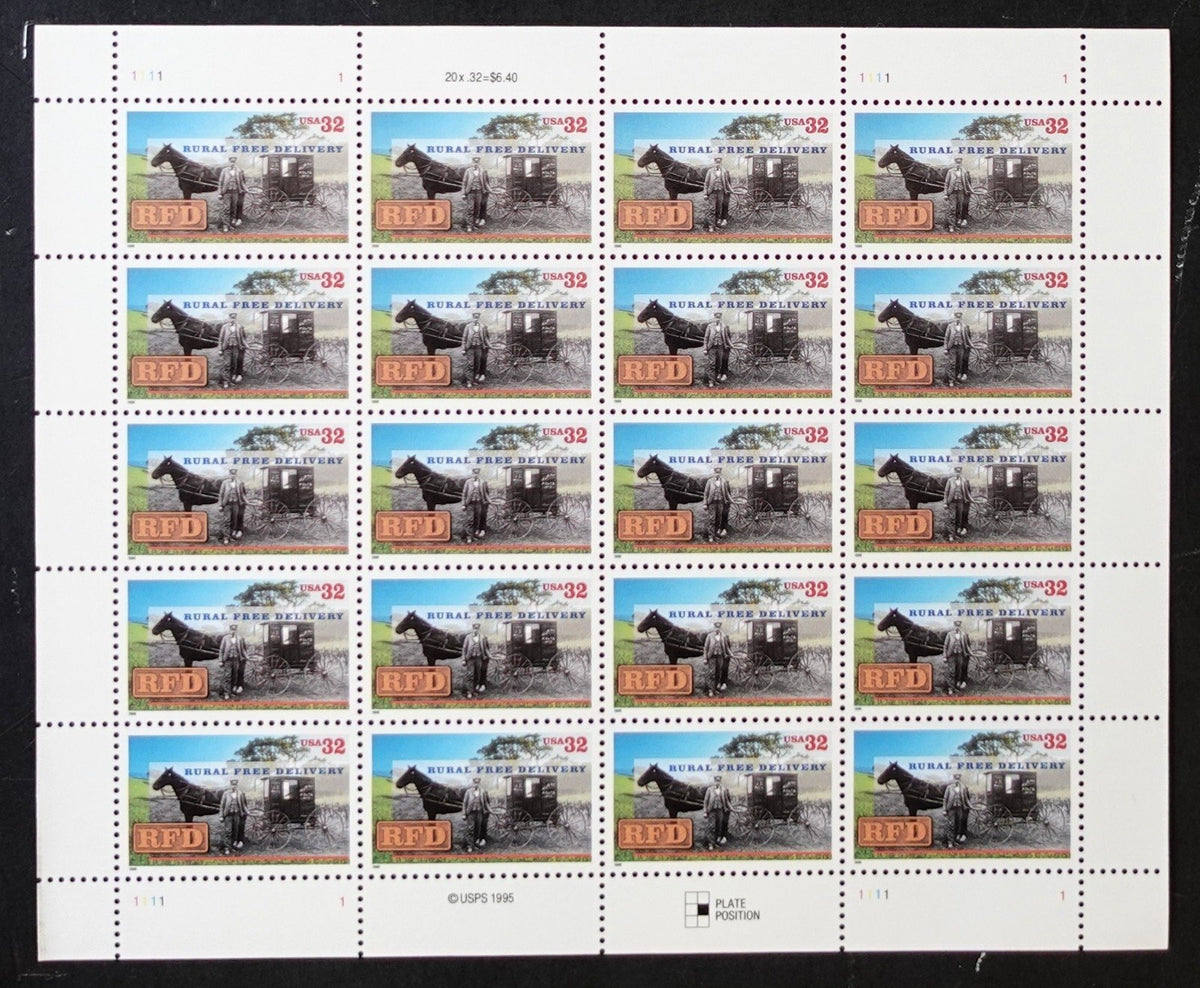 US 3090 Mint Sheet (MNH) Rural Free Delivery Centennial 32-Cent 1996 ZAYIX