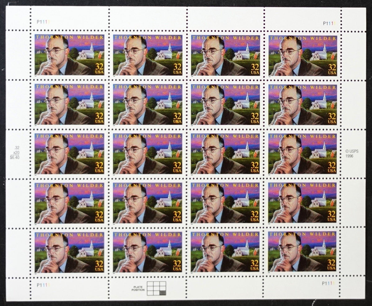 US 3134 Mint Sheet (MNH) Thornton Wilder Writer 32-Cent 1997 ZAYIX