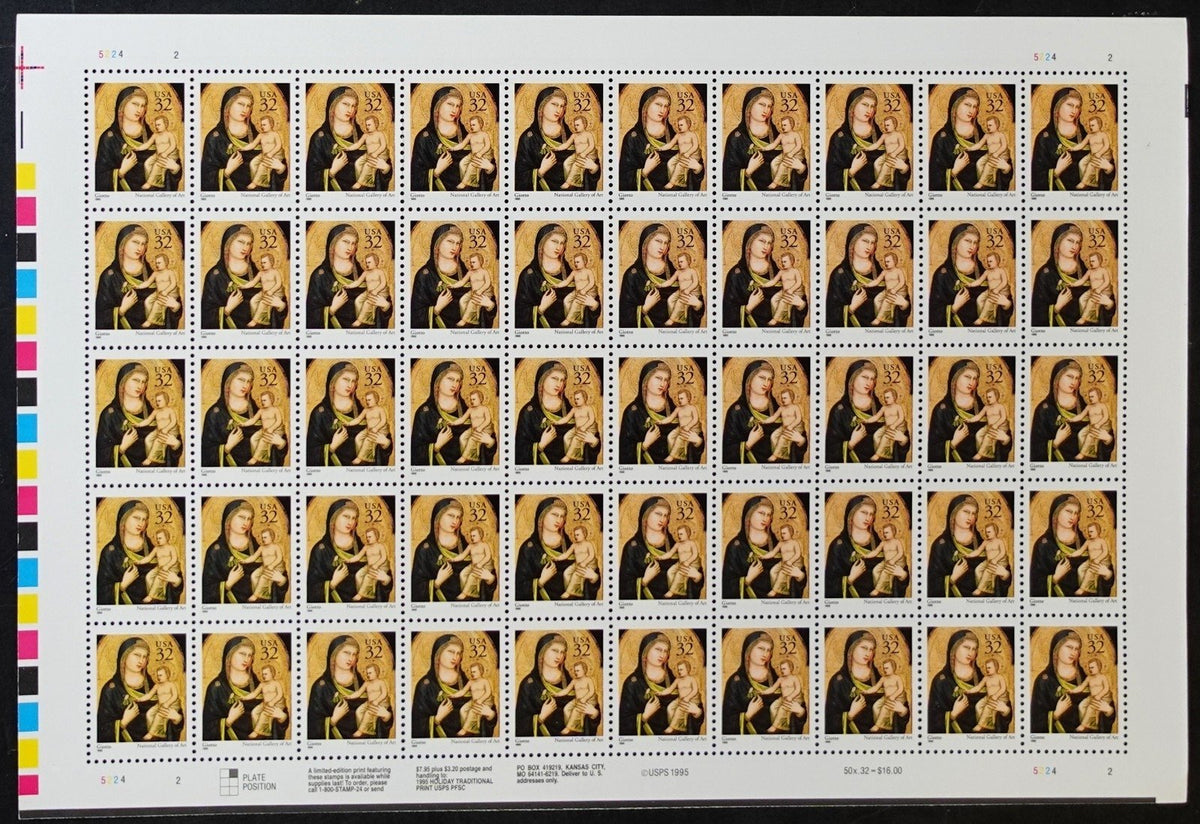 US 3003 Mint Sheet (MNH) Bondone Madonna & Child 32-Cent 1995 ZAYIX