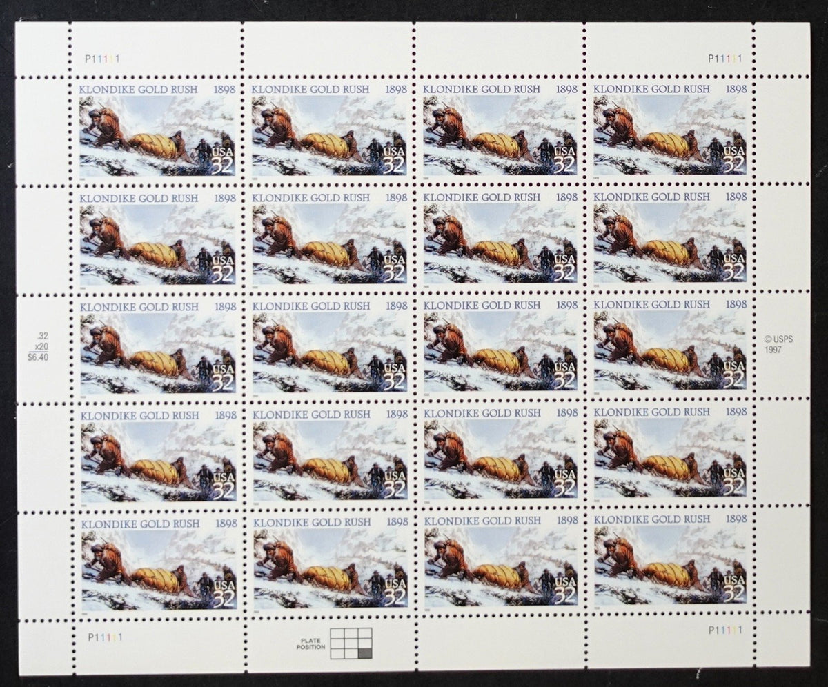 US 3235 Mint Sheet (MNH) Klondike Gold Rush Centennial 32-Cent 1998 ZAYIX