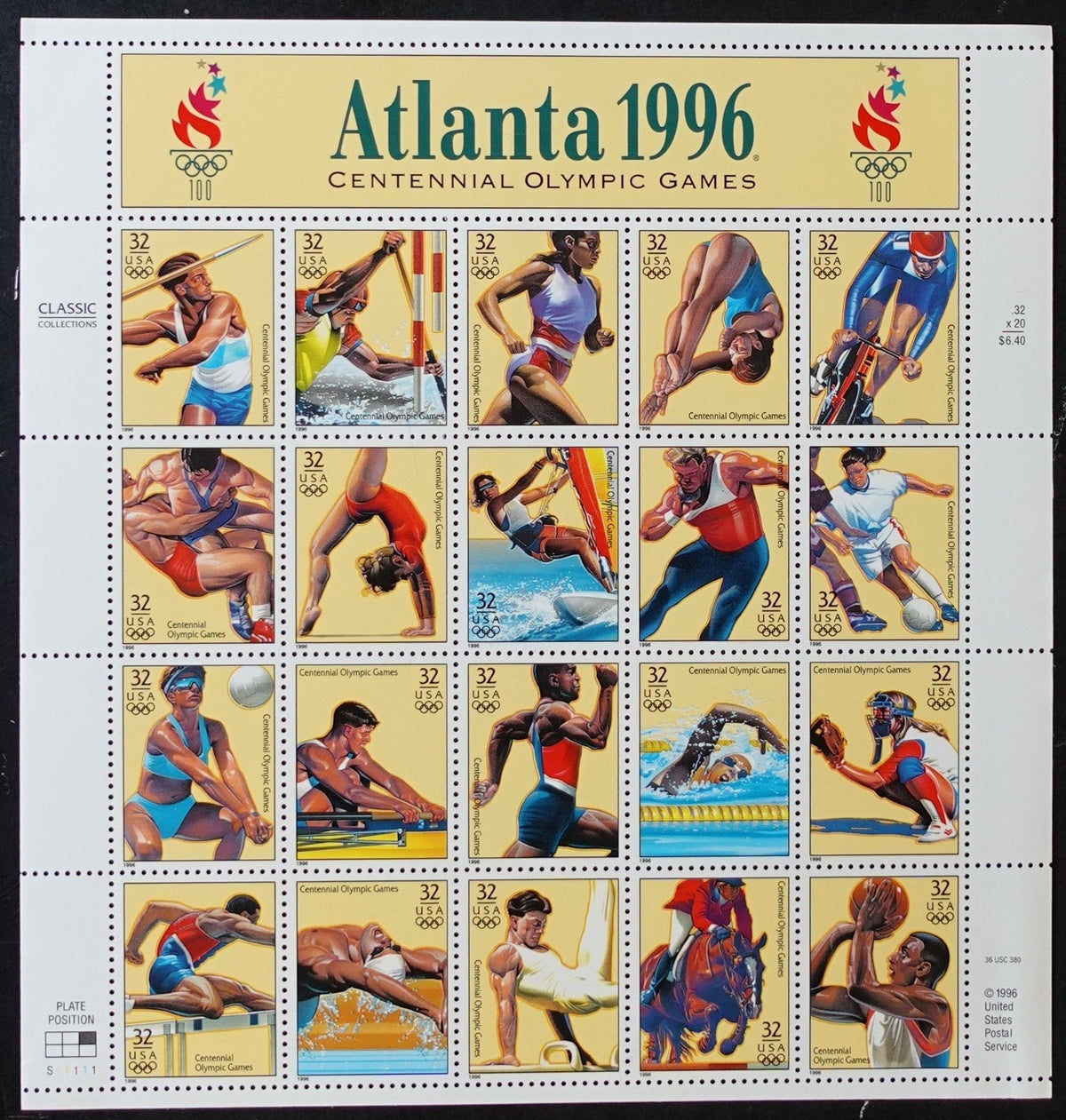 US 3068 Mint Sheet (MNH) Olympic Games 32-Cent 1996 ZAYIX
