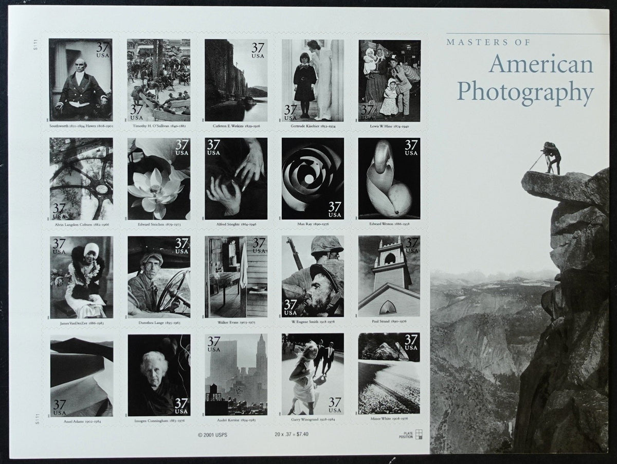 US 3649 Mint Sheet (MNH) Masters Of American Photography 37-Cent 2002 ZAYIX