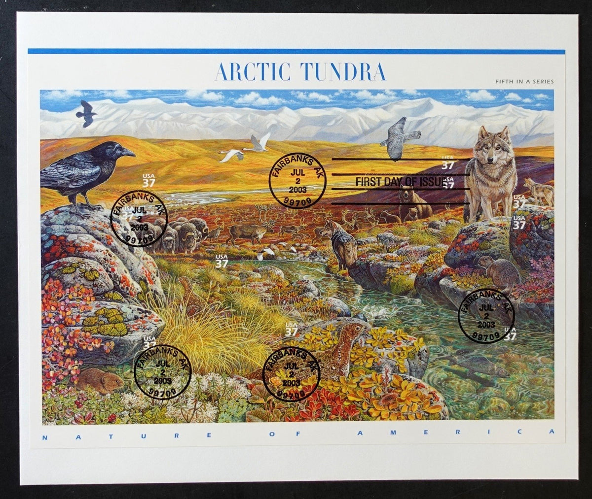 US 3802 First Day Cover Artic Tundra Miniature Sheet 37-Cent 2003 ZAYIX