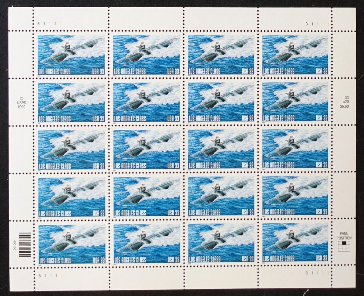 US 3372 Mint Sheet (MNH) U.S. Navy Submarine 33-Cent 2000 ZAYIX