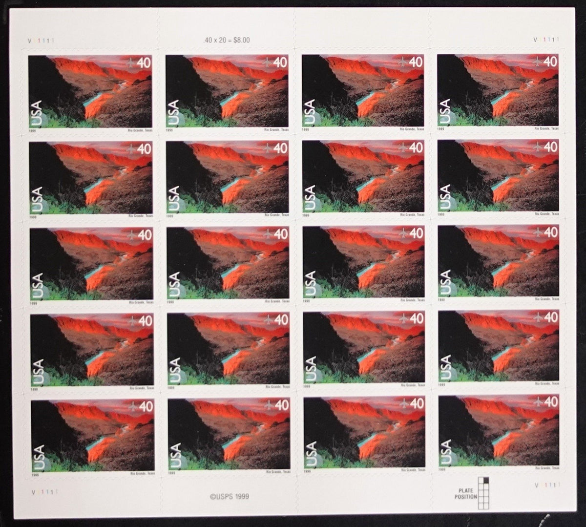 US C134 Mint Sheet (MNH) American Landscapes Rio Grande River 40-Cent 1999 ZAYIX