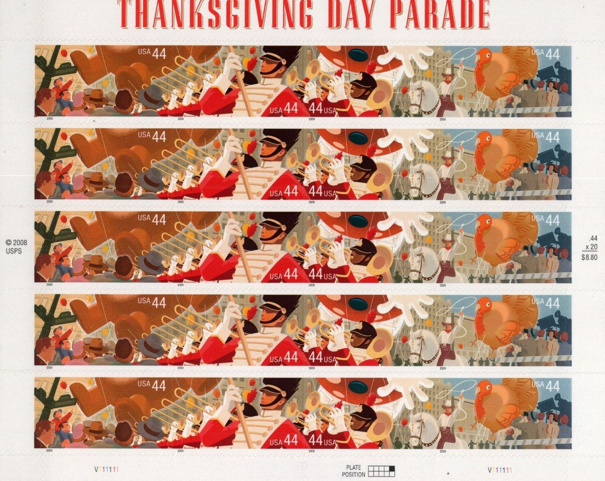 US 4417-4420 Mint Sheet (MNH) Thanksgiving Day Parade 44-Cent 2009 ZAYIX