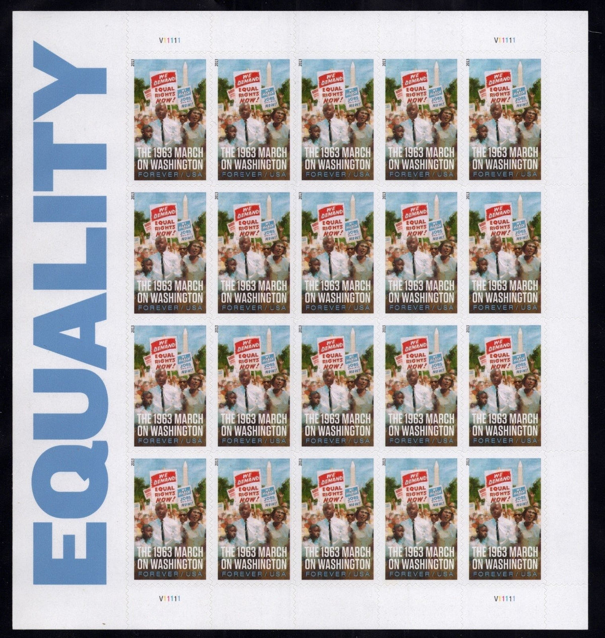US 4804 Mint Sheet (MNH) 1963 March On Washington Forever Stamp 2013 ZAYIX