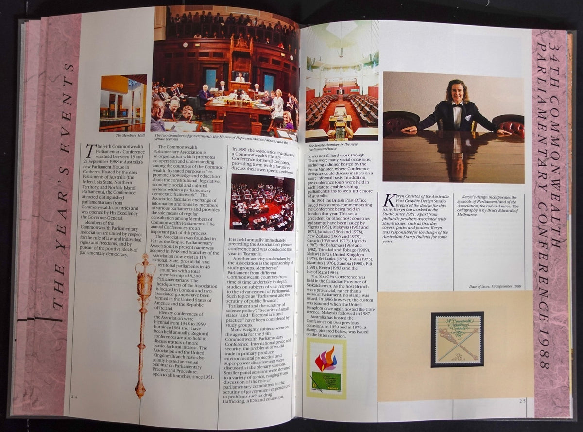 Australia 1988 Yearbook (MNH) Collection Of Australian Stamps ZAYIX