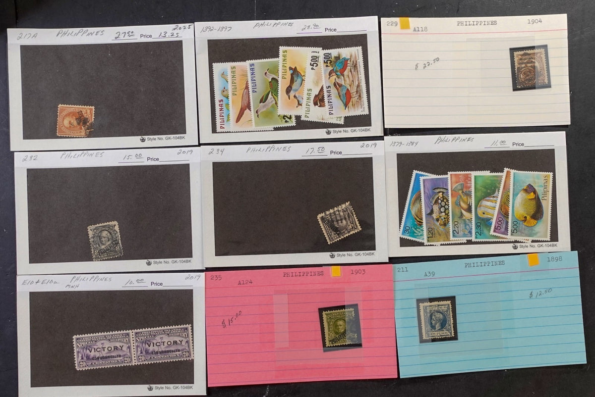 Asia Countries Stamp Collection On Thousands of Dealer Cards Mint & Used ZAYIX
