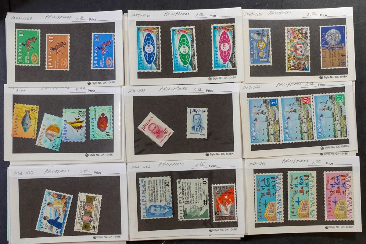 Asia Countries Stamp Collection On Thousands of Dealer Cards Mint & Used ZAYIX