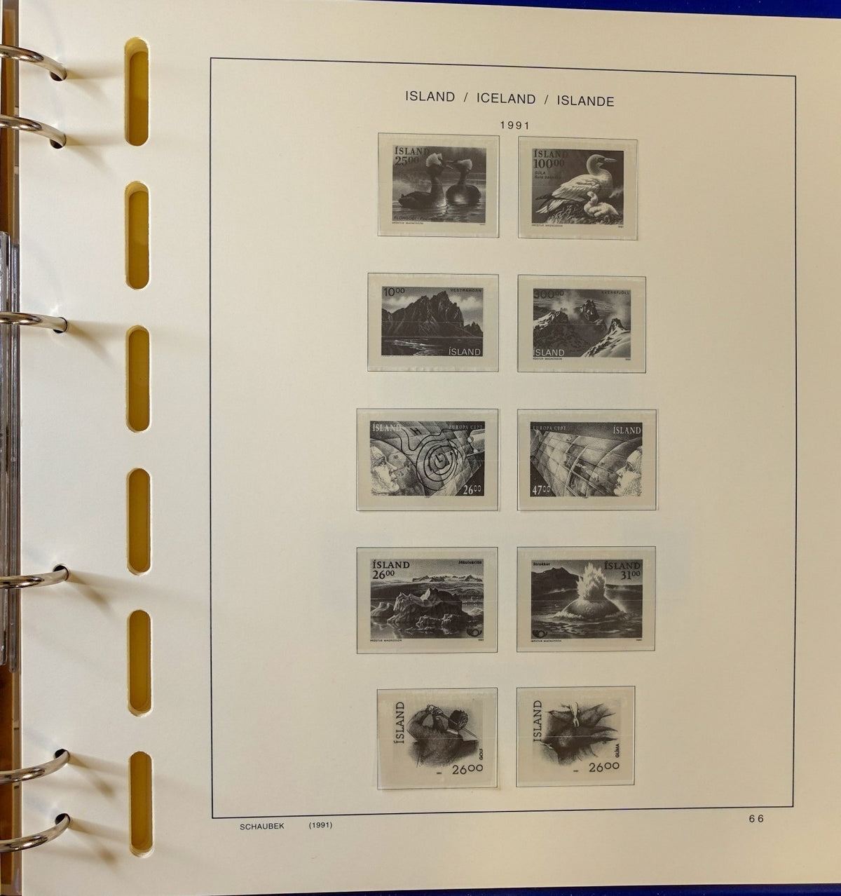 Iceland 1991-2000 Schaubek Hingeless Stamp Album & Slipcase ZAYIX