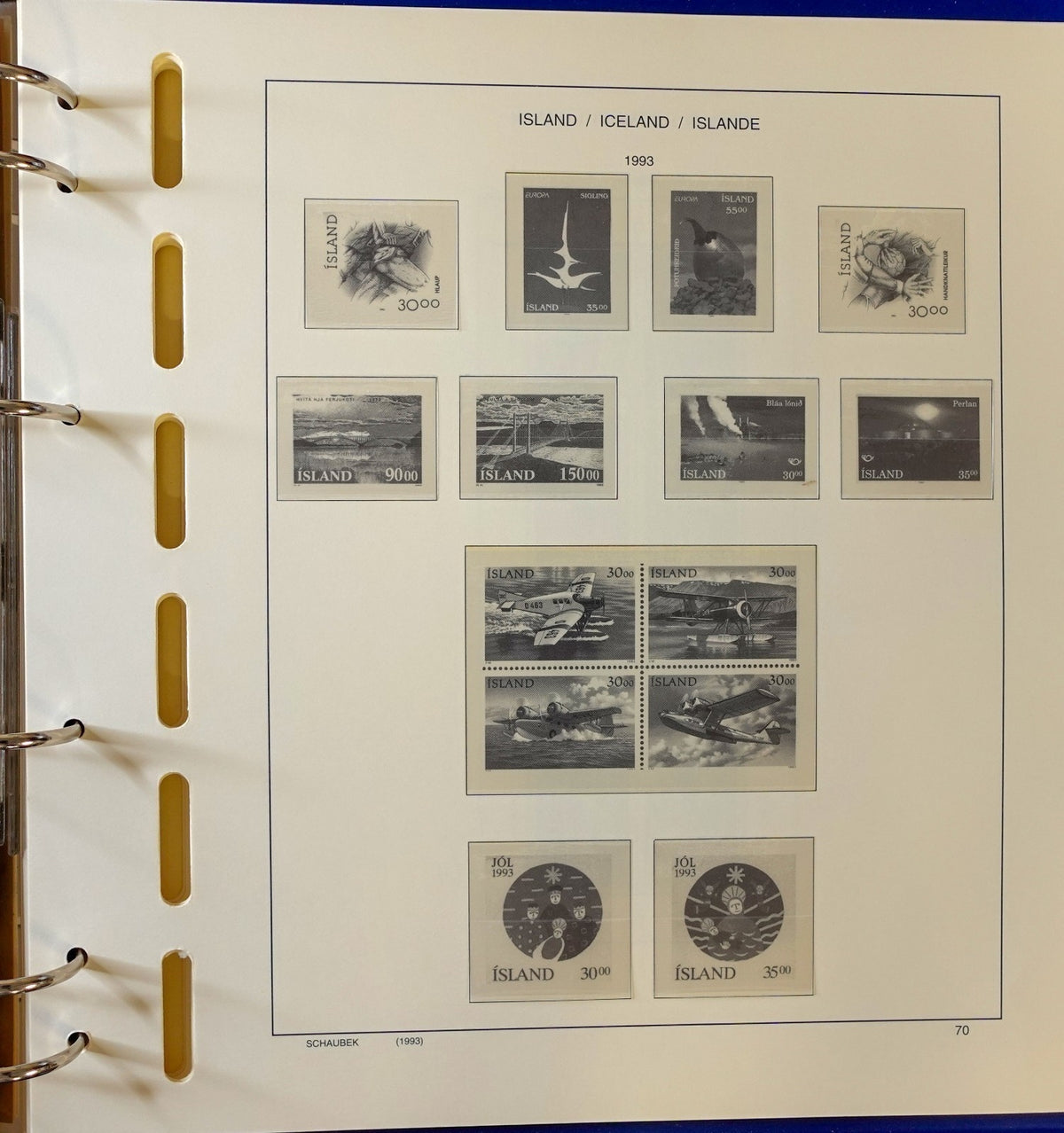Iceland 1991-2000 Schaubek Hingeless Stamp Album & Slipcase ZAYIX