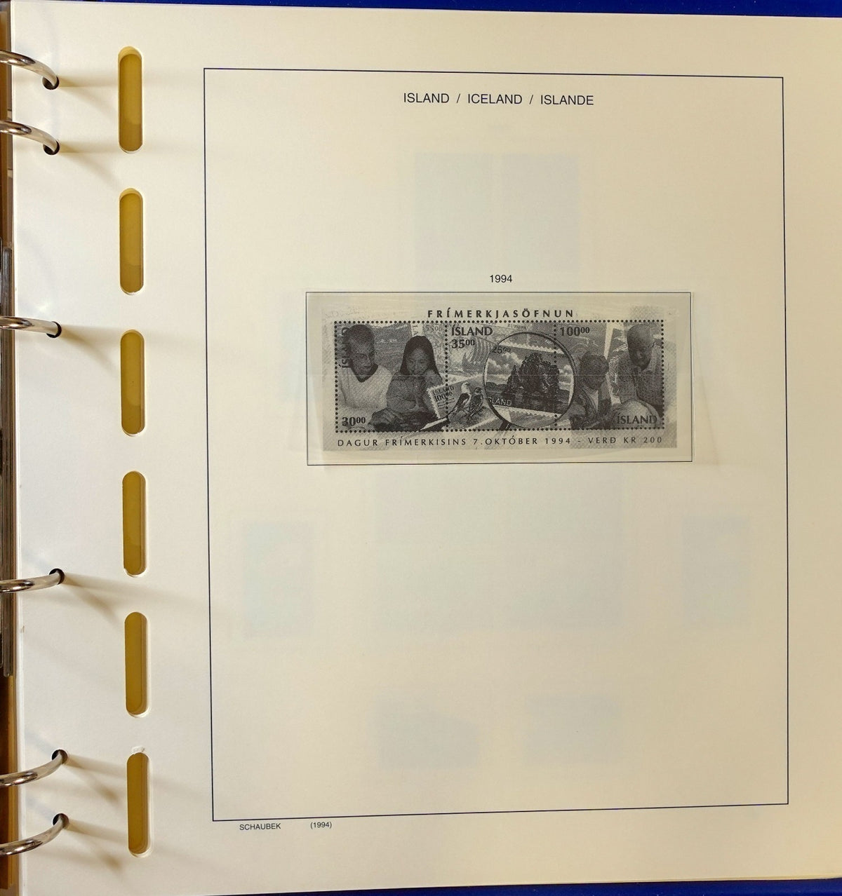Iceland 1991-2000 Schaubek Hingeless Stamp Album & Slipcase ZAYIX
