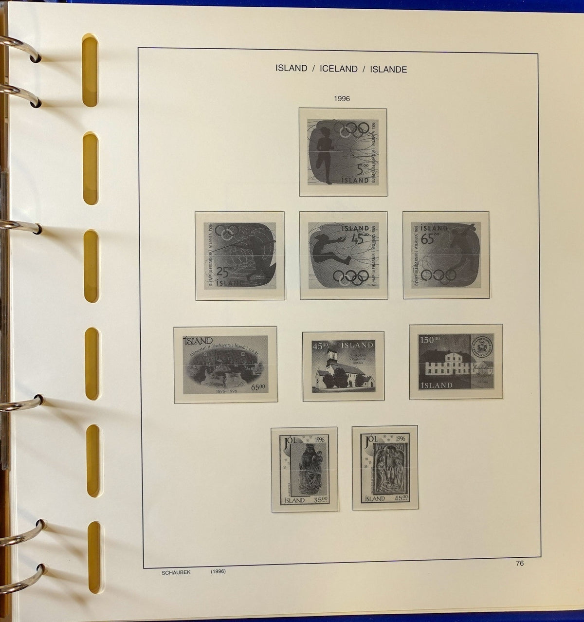 Iceland 1991-2000 Schaubek Hingeless Stamp Album & Slipcase ZAYIX