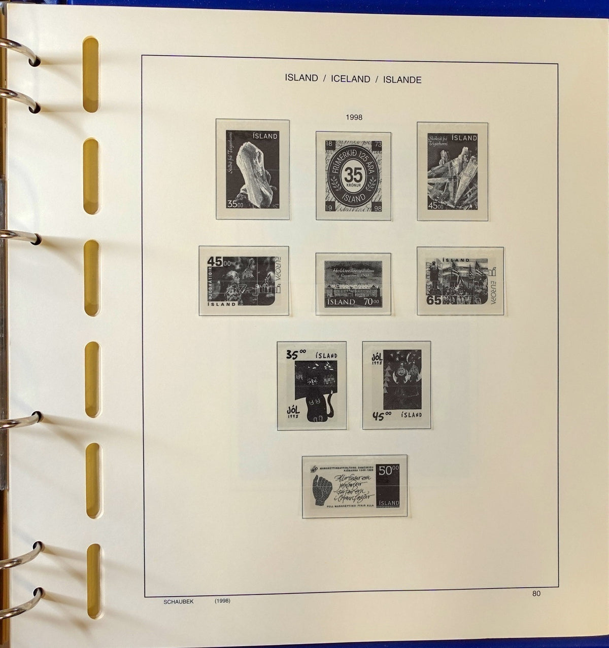 Iceland 1991-2000 Schaubek Hingeless Stamp Album & Slipcase ZAYIX