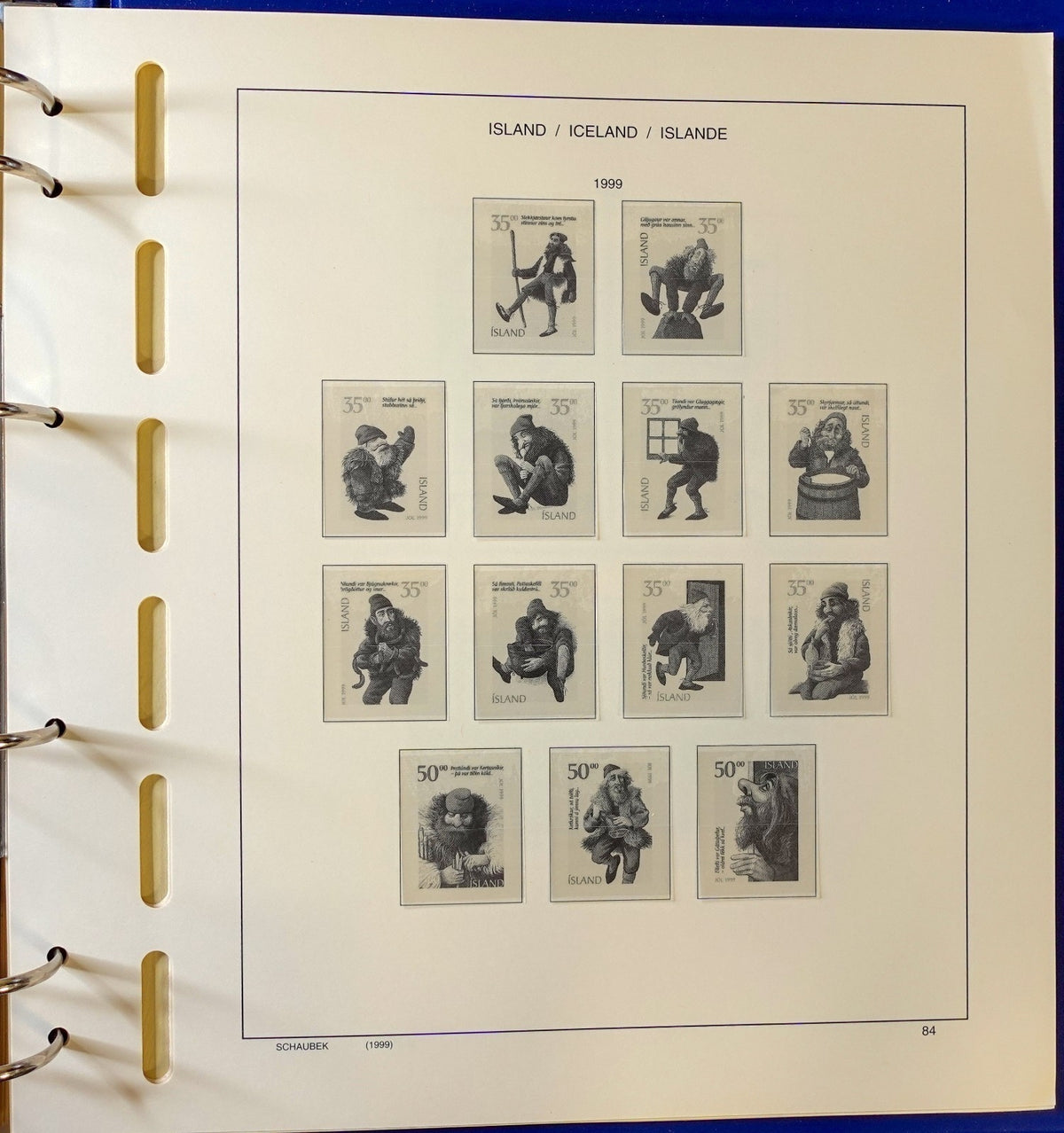 Iceland 1991-2000 Schaubek Hingeless Stamp Album & Slipcase ZAYIX