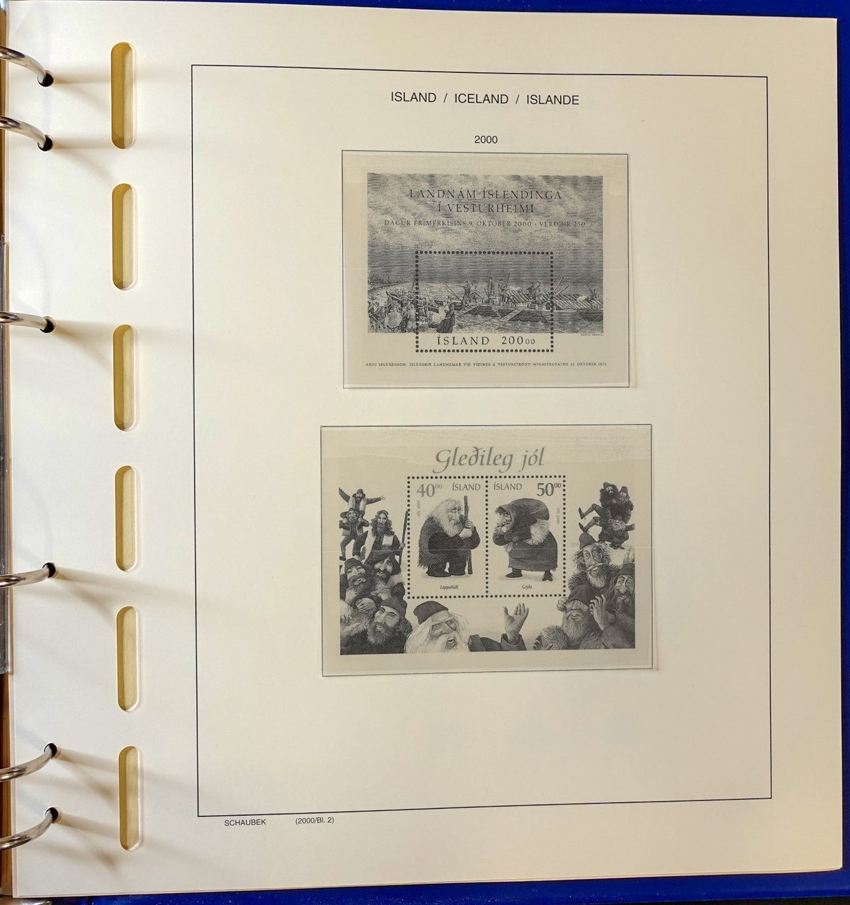 Iceland 1991-2000 Schaubek Hingeless Stamp Album & Slipcase ZAYIX