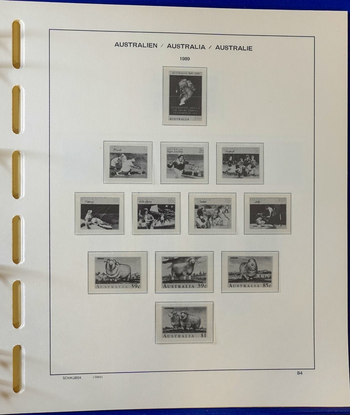 Australia 1970-1990 Schaubek Hingeless Stamp Album & Slipcase ZAYIX