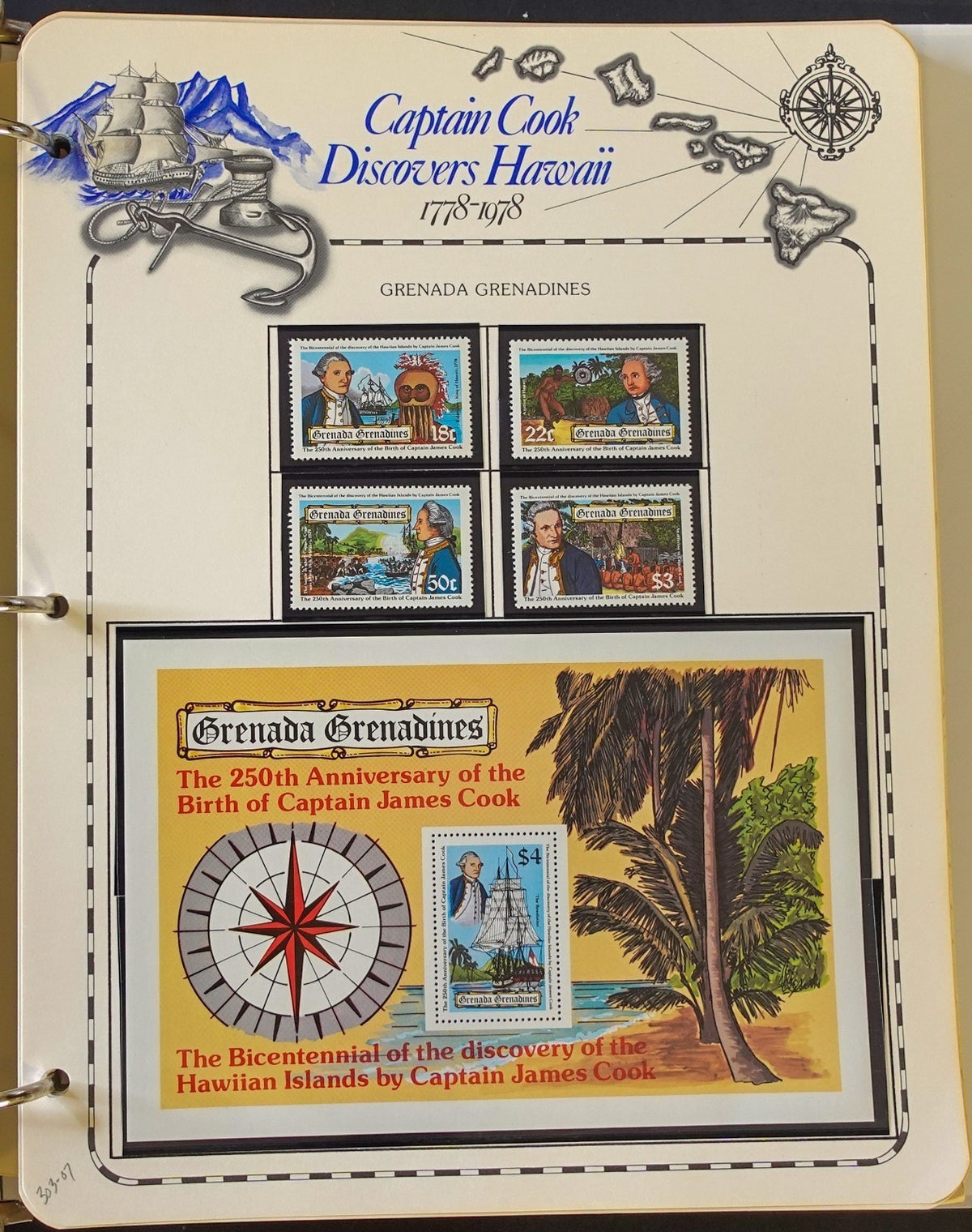 Captain Cook Discovers Hawaii Stamp Collection Album MNH 1778-1978 ZAYIX
