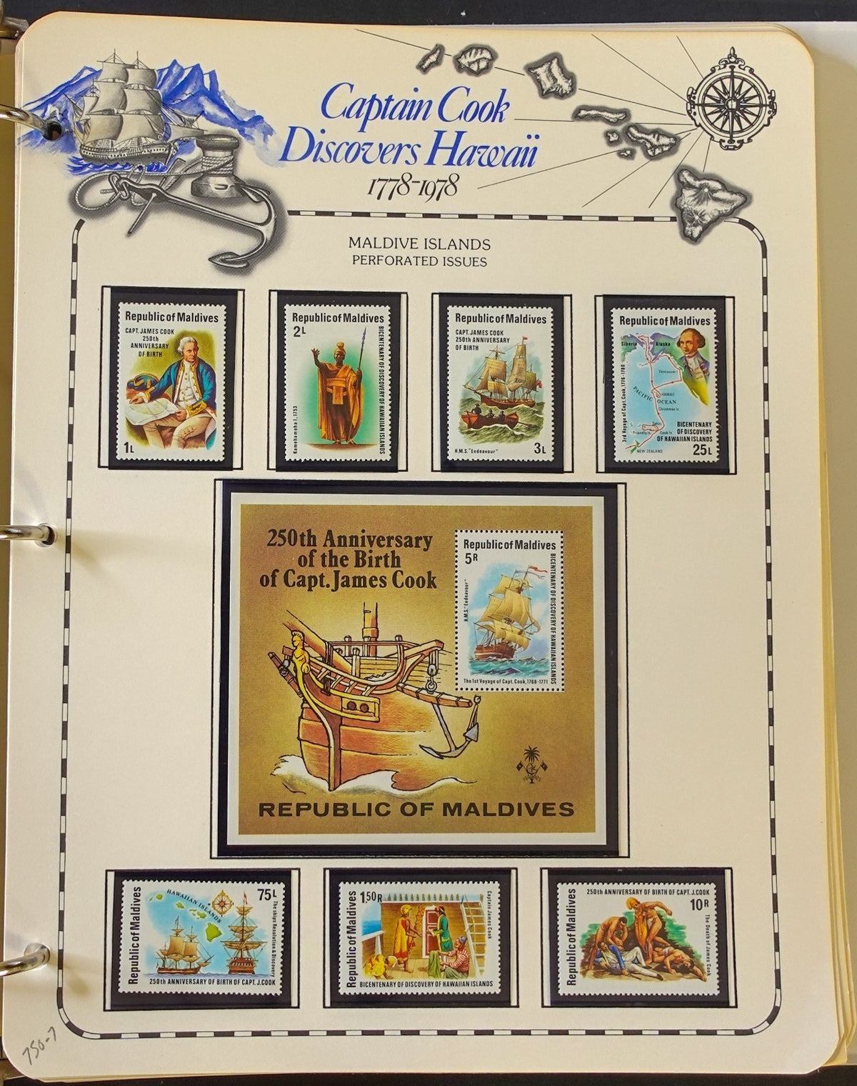 Captain Cook Discovers Hawaii Stamp Collection Album MNH 1778-1978 ZAYIX