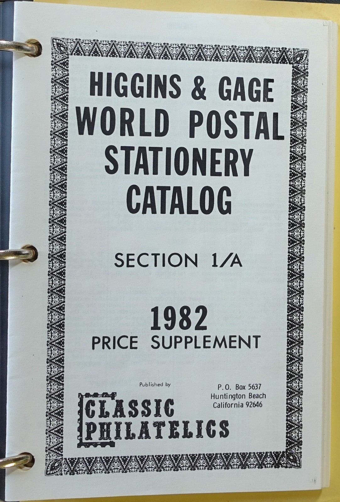 Higgins & Gage World Postal Stationery Catalogs A-Z ZAYIX