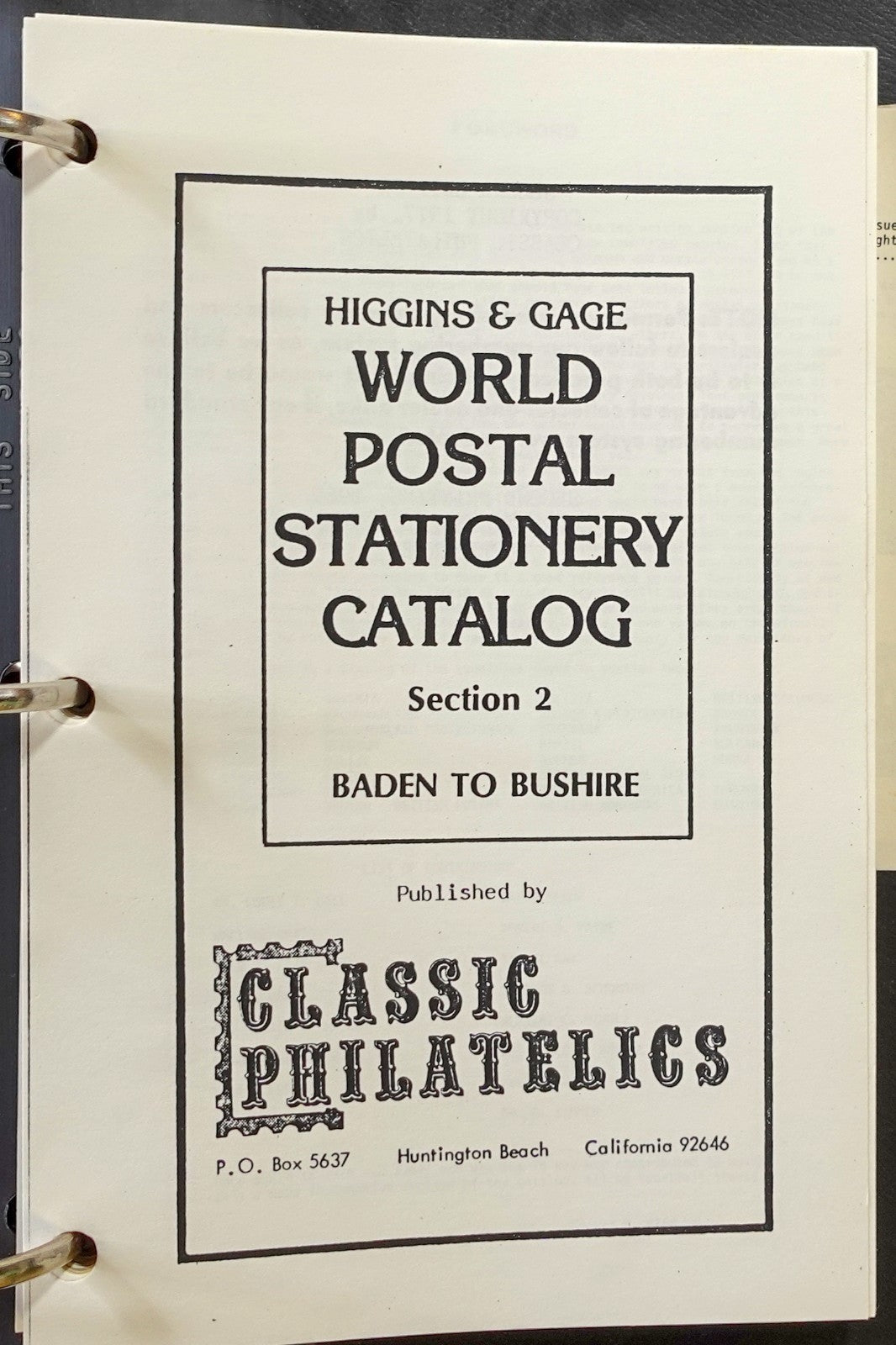 Higgins & Gage World Postal Stationery Catalogs A-Z ZAYIX
