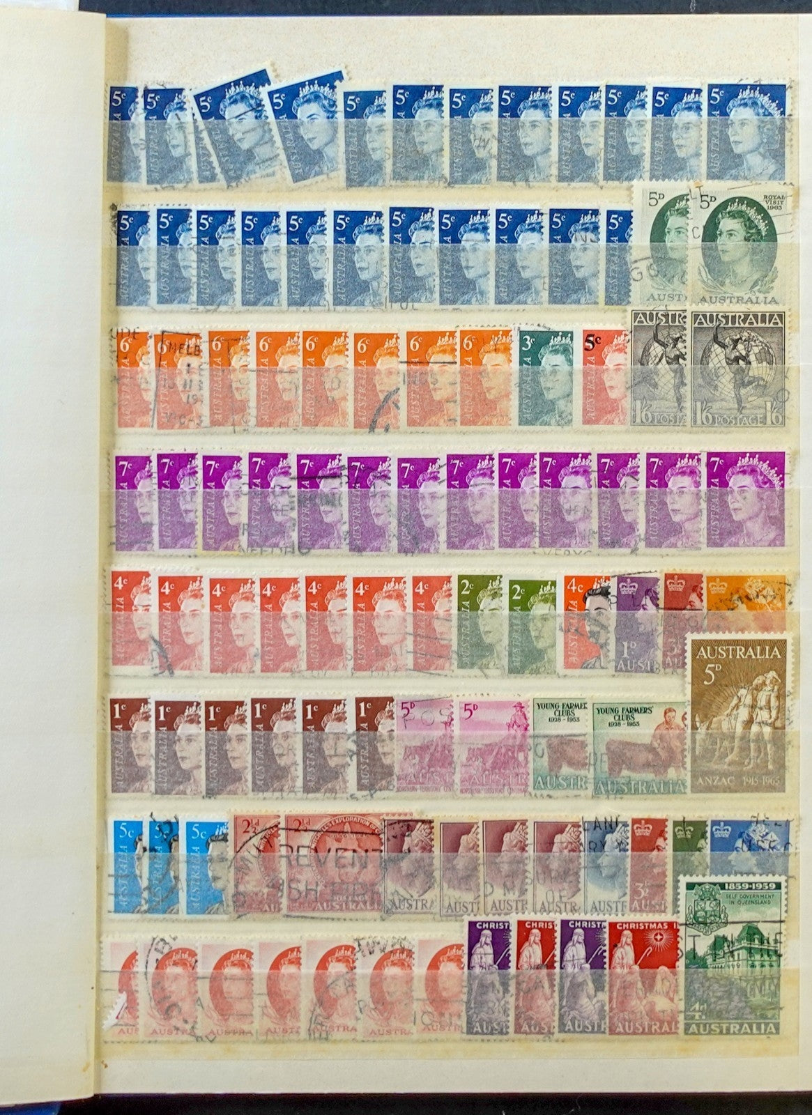 Australia & New Zealand Stamp Collection Stockbook 16 Pages Used Stamps  ZAYIX