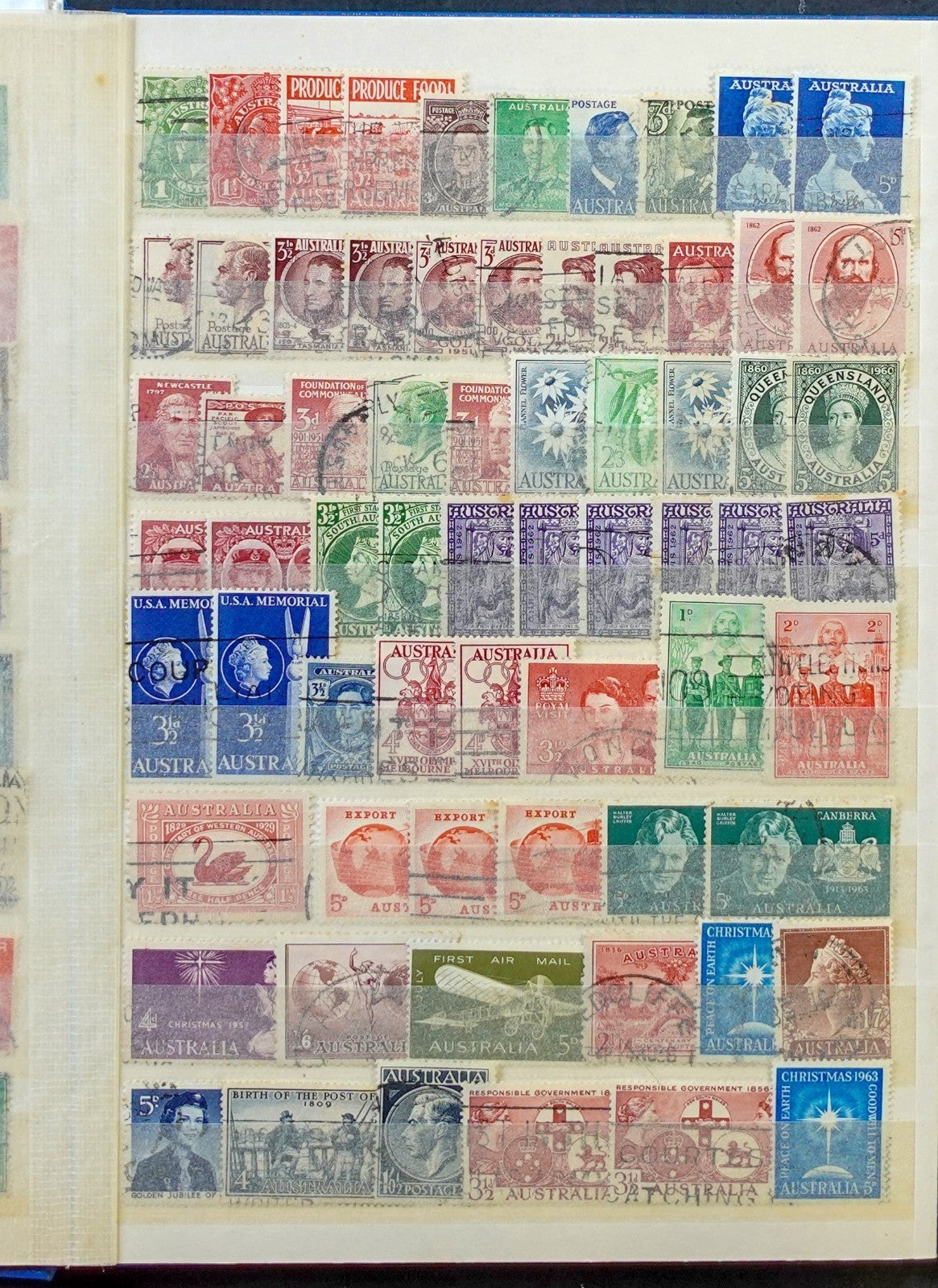 Australia & New Zealand Stamp Collection Stockbook 16 Pages Used Stamps  ZAYIX
