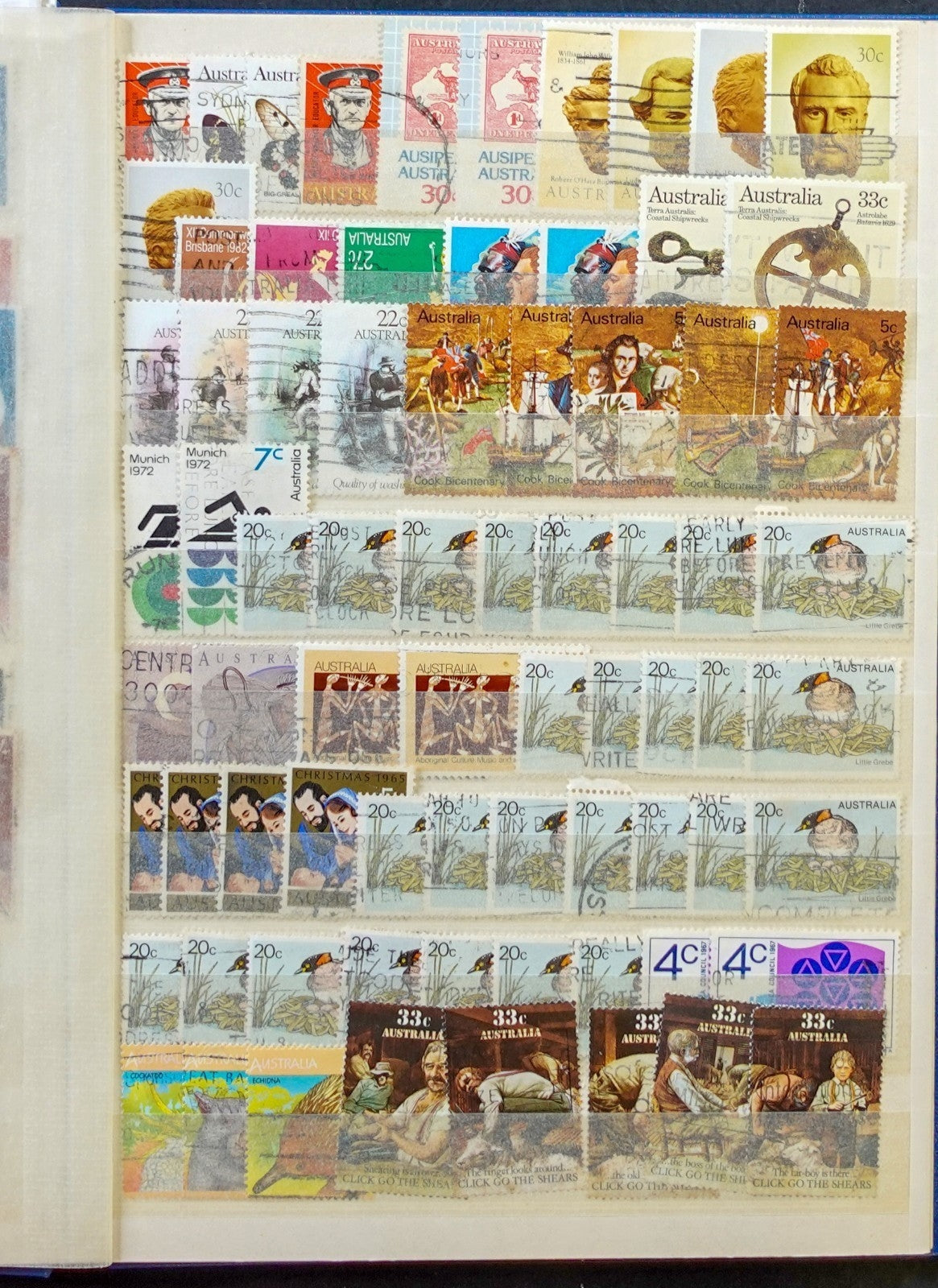Australia & New Zealand Stamp Collection Stockbook 16 Pages Used Stamps  ZAYIX