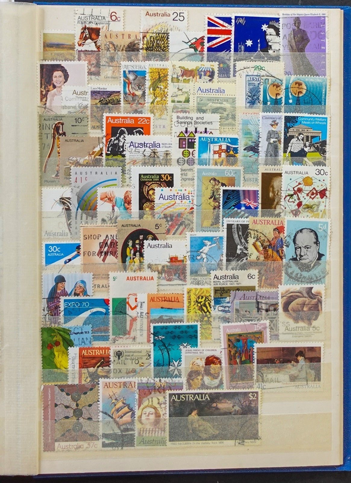 Australia & New Zealand Stamp Collection Stockbook 16 Pages Used Stamps  ZAYIX
