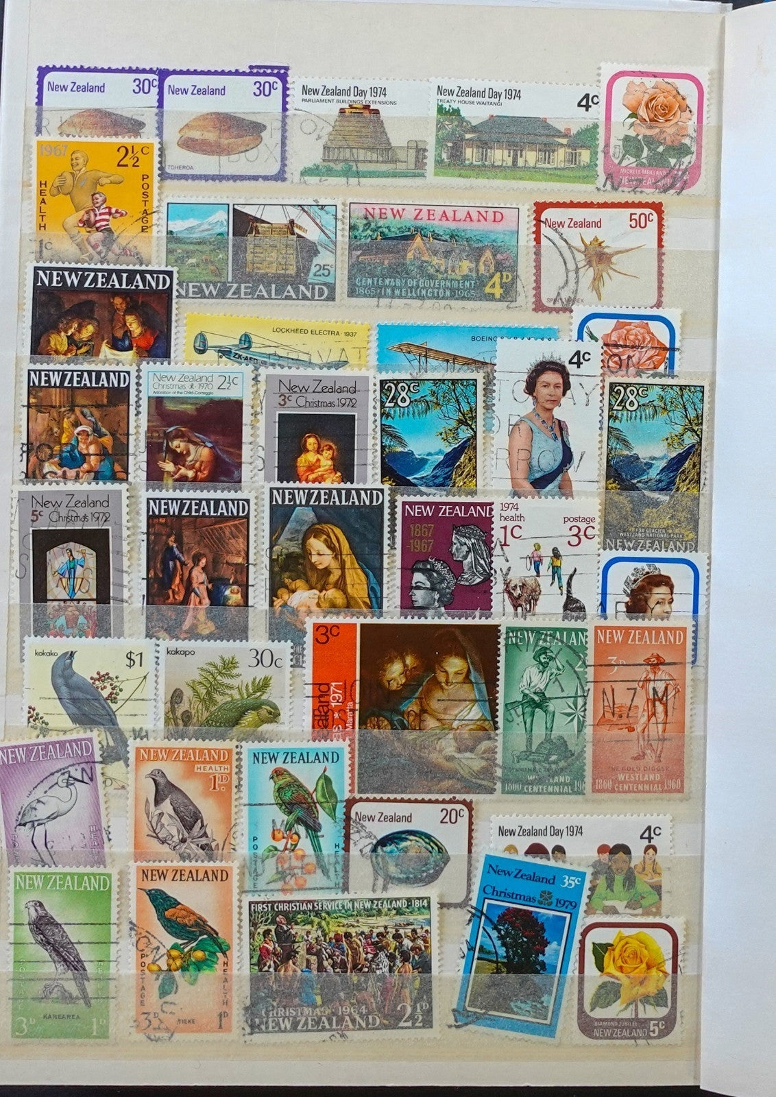 Australia & New Zealand Stamp Collection Stockbook 16 Pages Used Stamps  ZAYIX