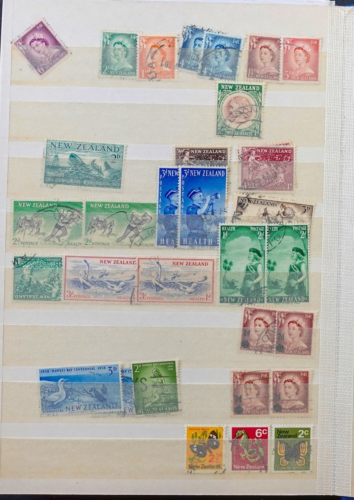 Australia & New Zealand Stamp Collection Stockbook 16 Pages Used Stamps  ZAYIX