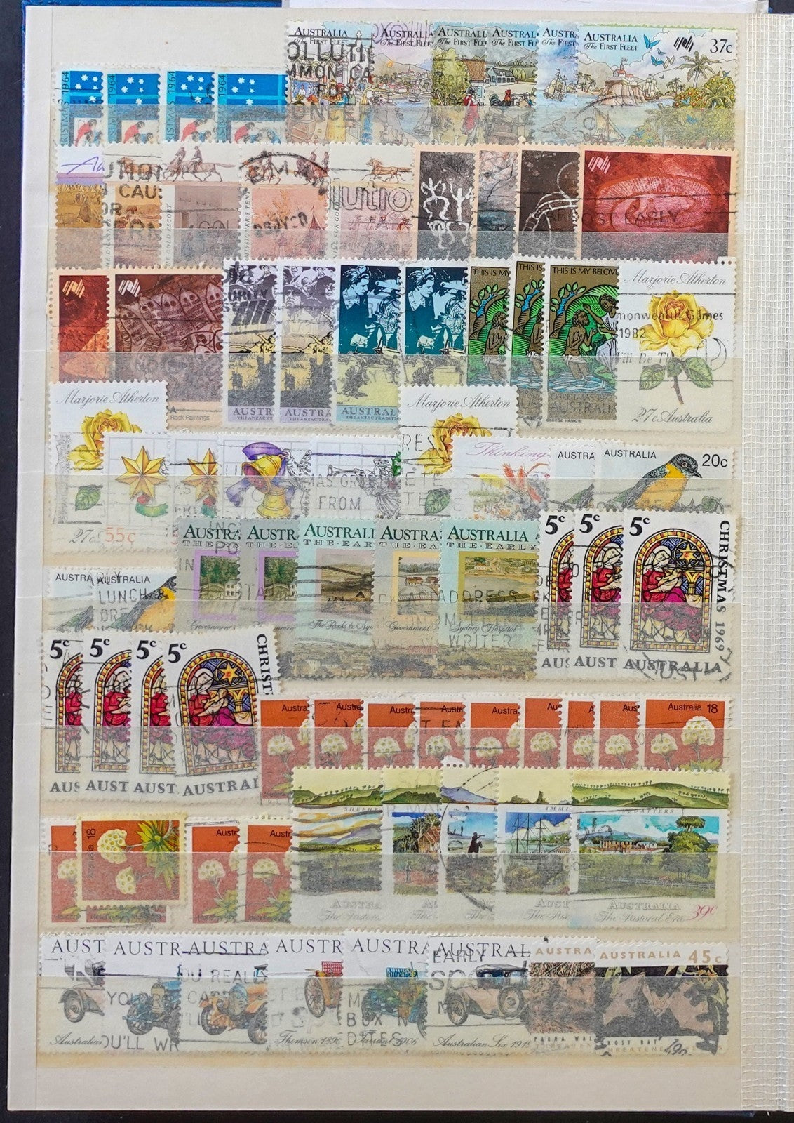 Australia & New Zealand Stamp Collection Stockbook 16 Pages Used Stamps  ZAYIX
