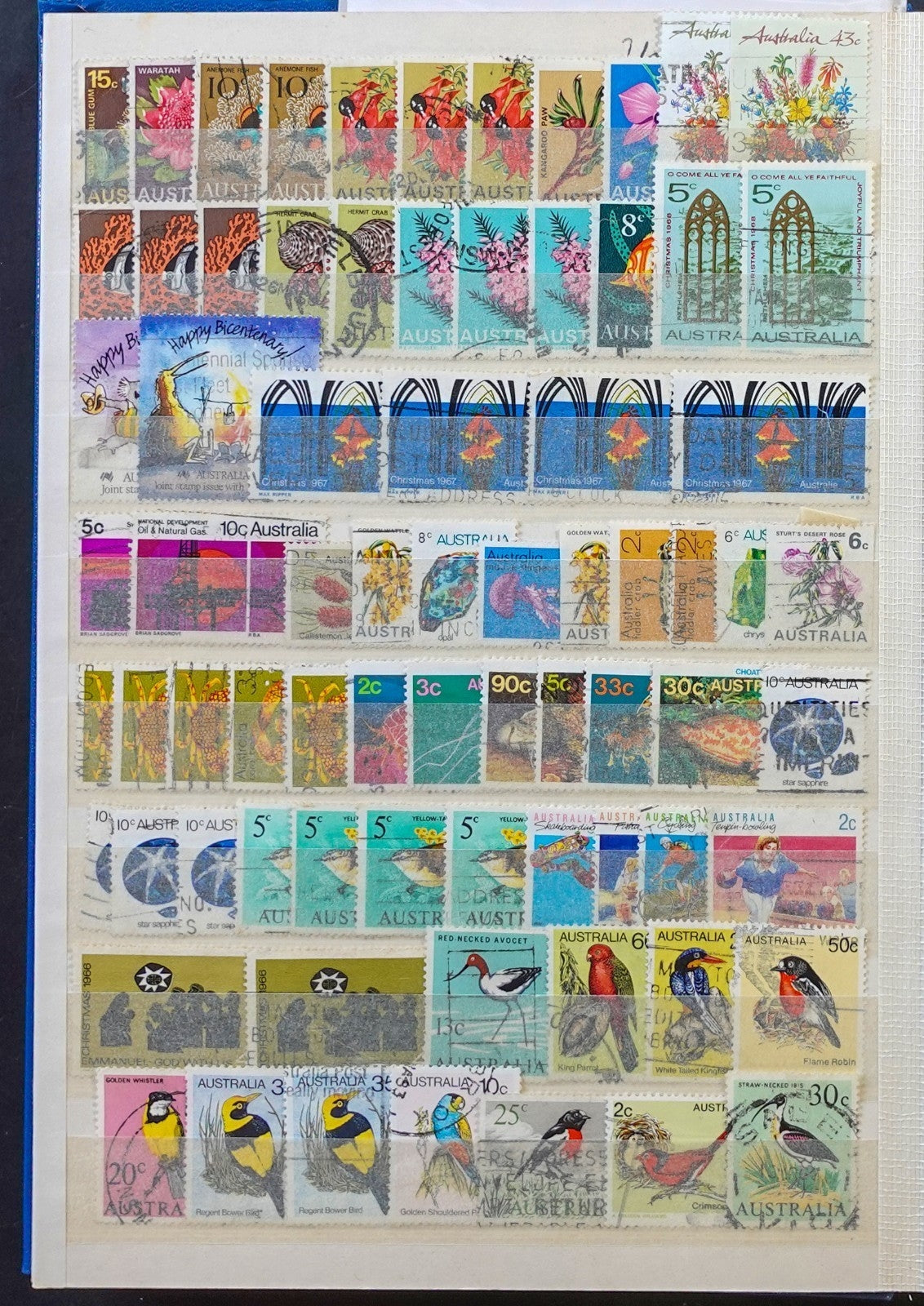 Australia & New Zealand Stamp Collection Stockbook 16 Pages Used Stamps  ZAYIX